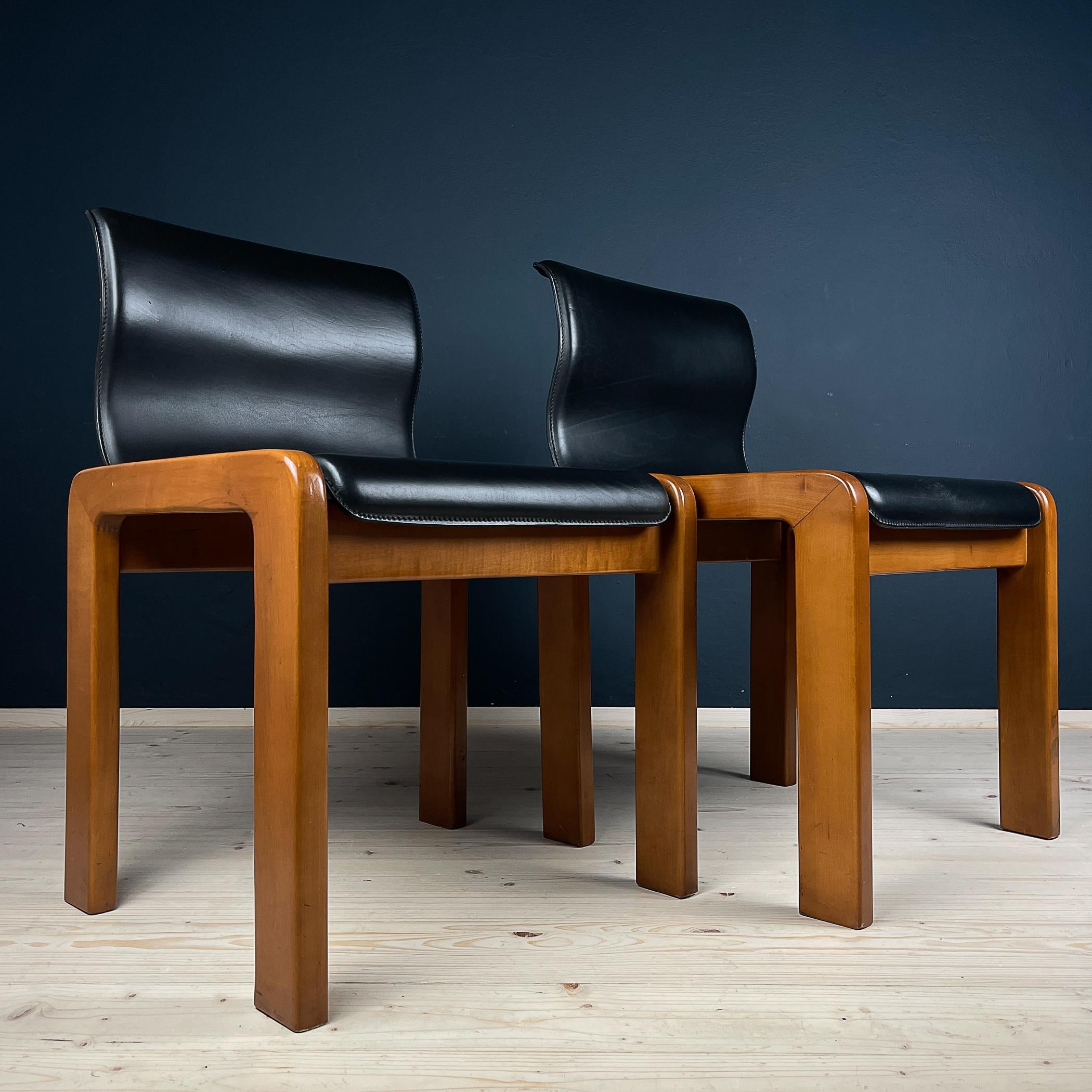 20th Century Afra & Tobia Scarpa Dining Room Chairs, Italy 1966, Set of 2