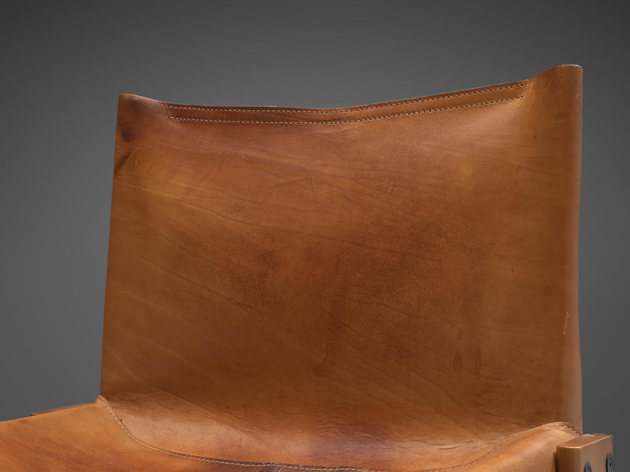 Afra & Tobia Scarpa Eight Monk Chairs in Patinated Cognac Leather 3