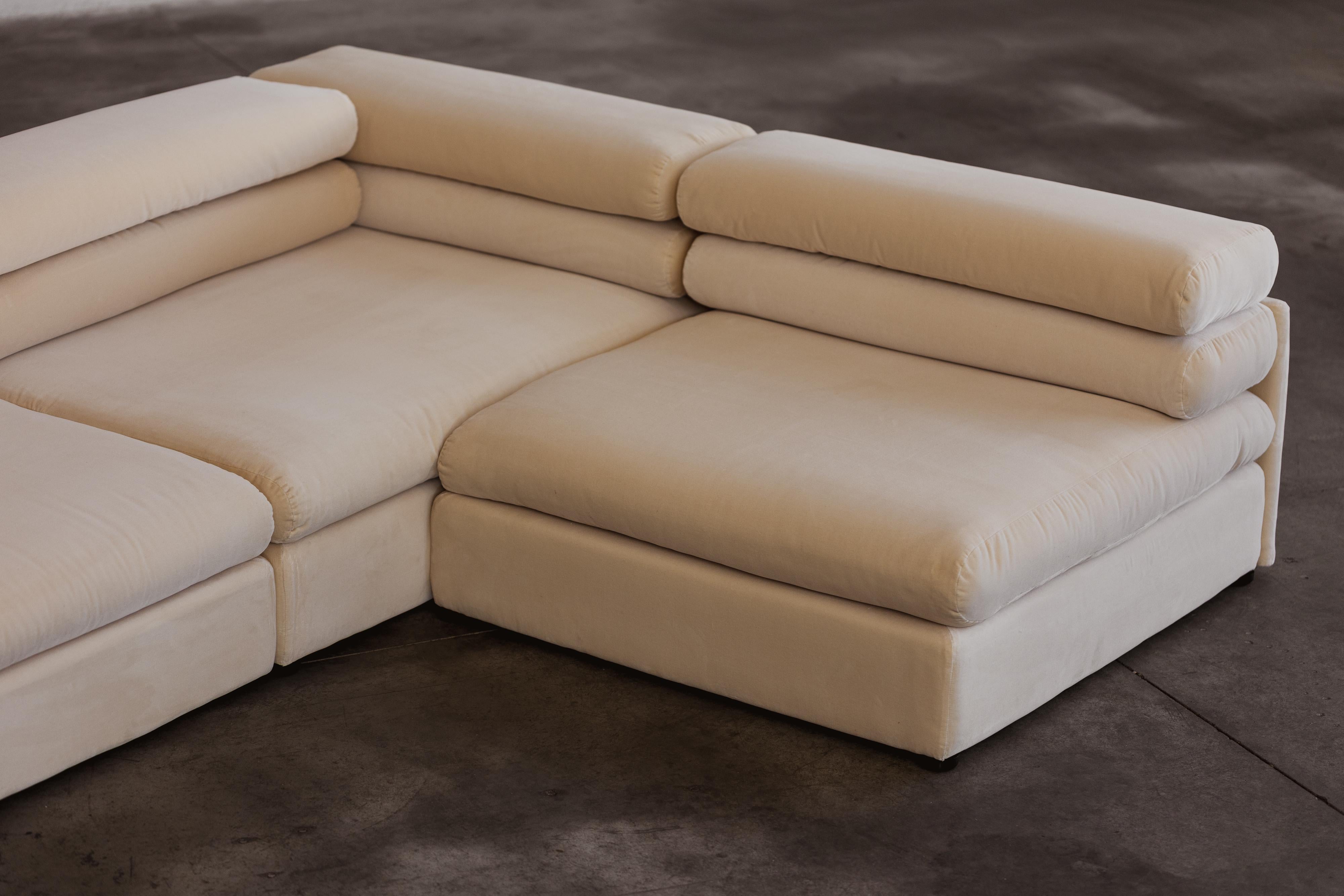 Afra & Tobia Scarpa Elogio Modular Sofa für B&B Italia, Samt, 1974, 3er Set im Angebot 1
