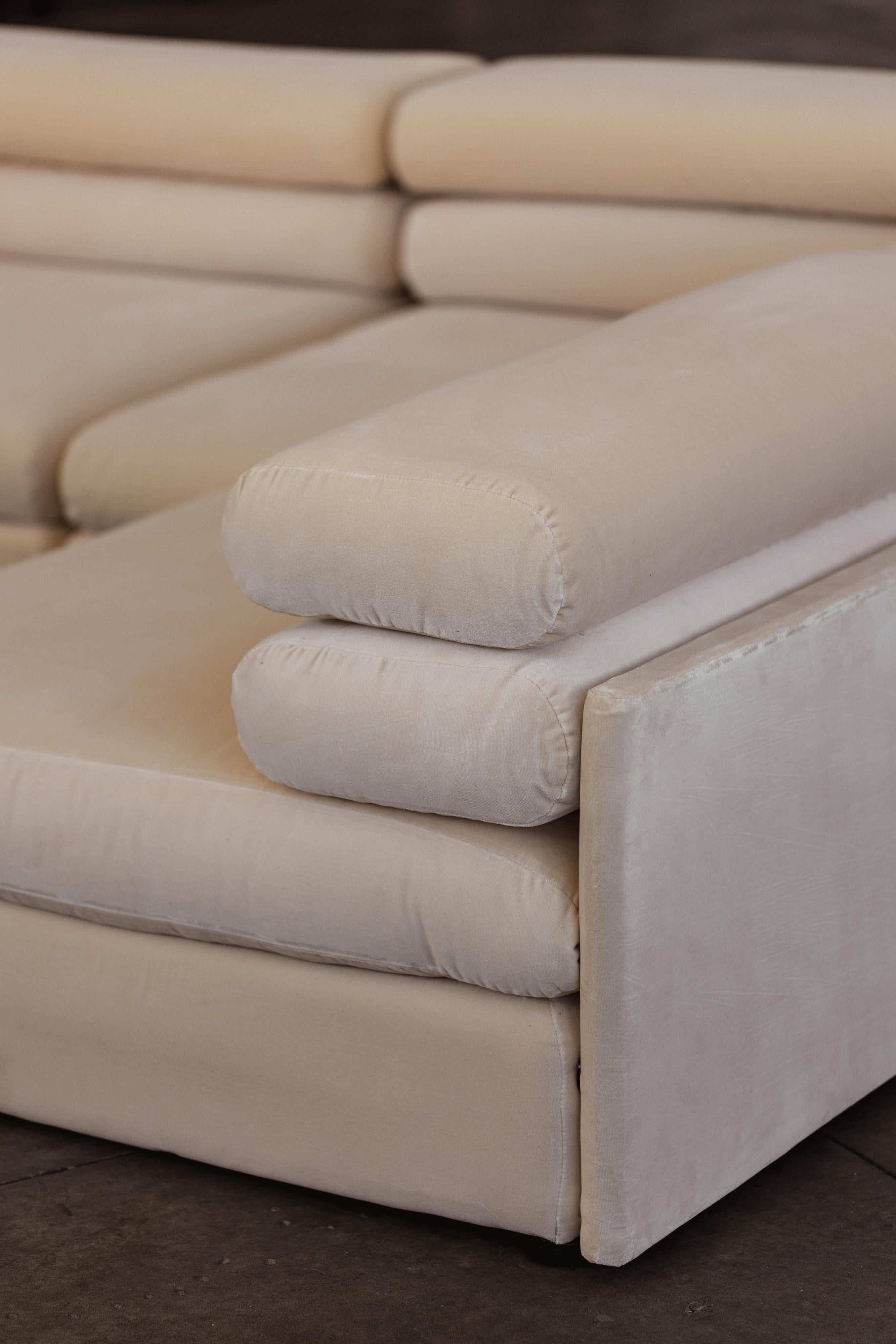Afra & Tobia Scarpa Elogio Modular Sofa für B&B Italia, Samt, 1974, 3er Set im Zustand „Hervorragend“ im Angebot in Lonigo, Veneto