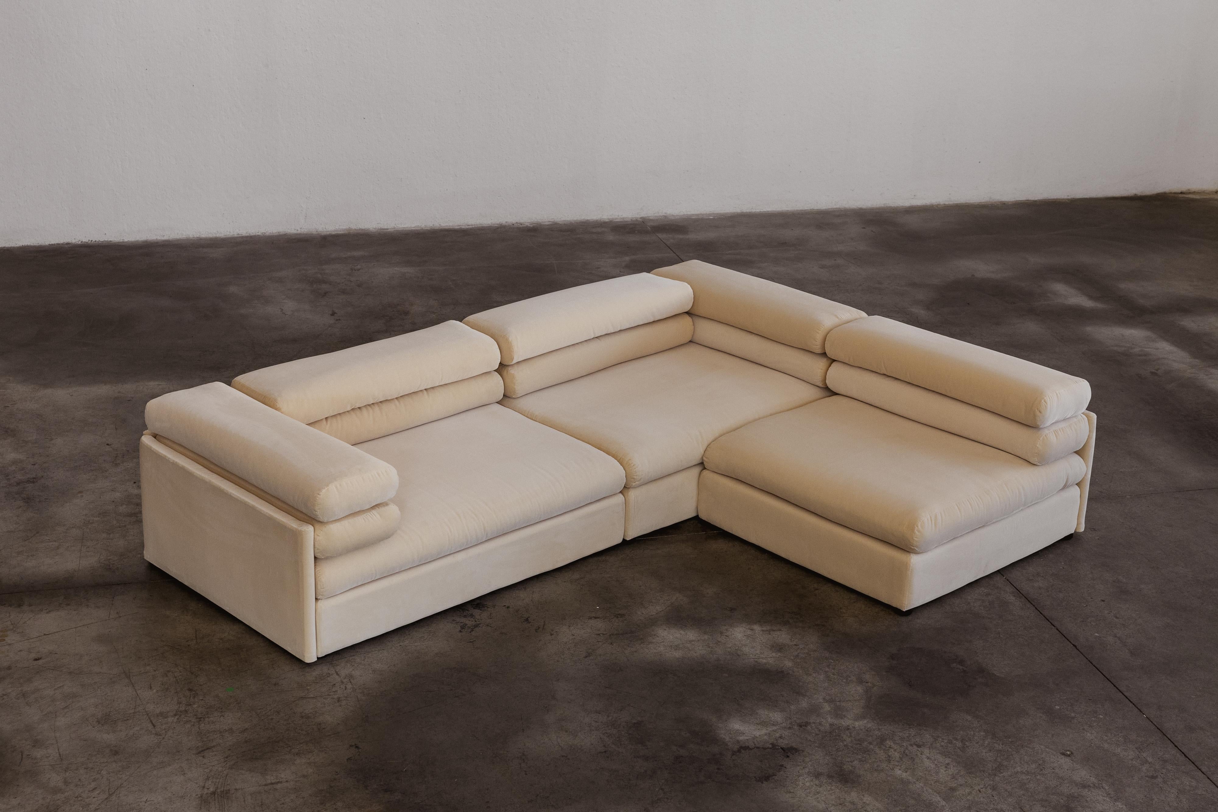 Afra & Tobia Scarpa Elogio Modular Sofa für B&B Italia, Samt, 1974, 3er Set im Angebot 2