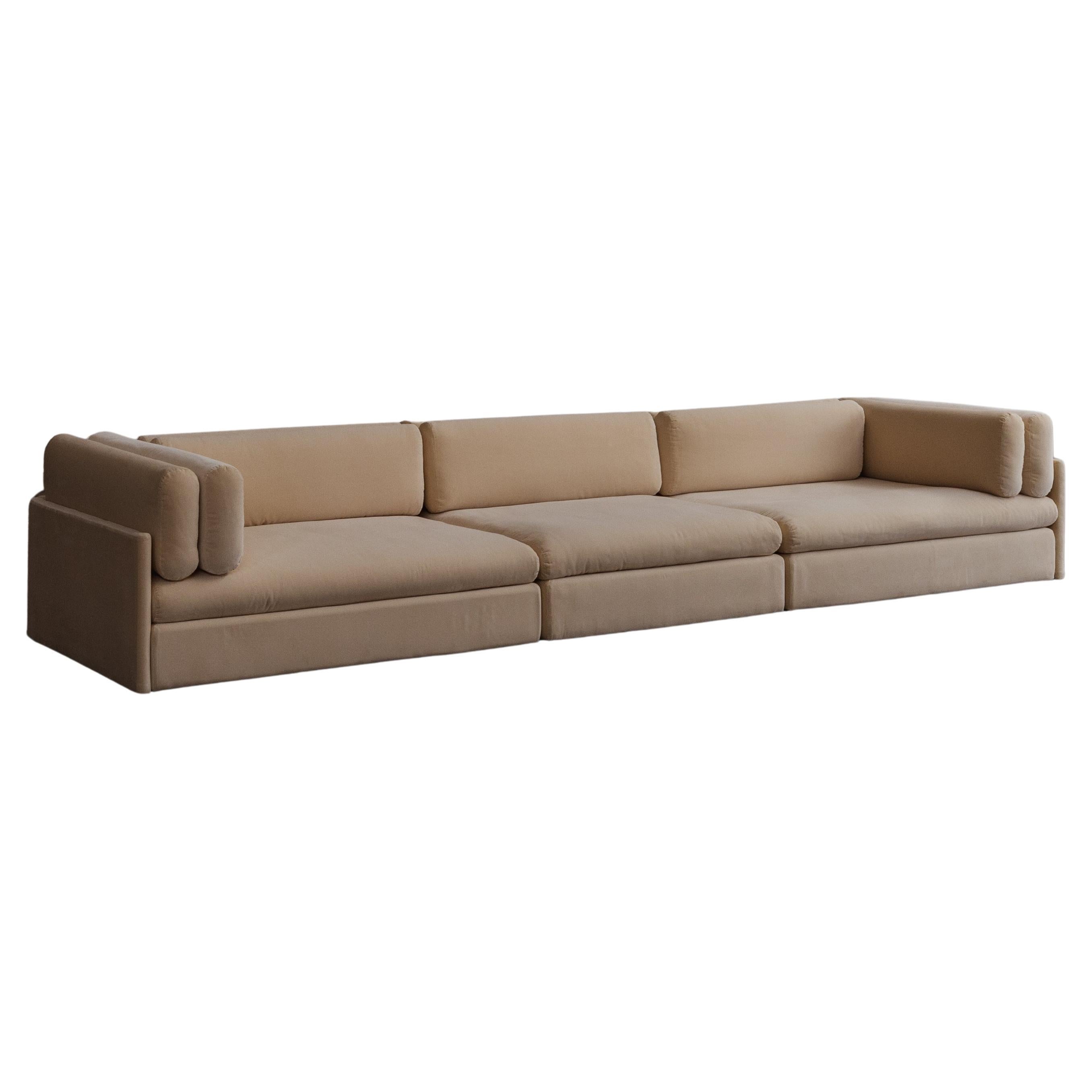 Afra & Tobia Scarpa “Elogio” Modular Sofa for B&B Italia, Velvet, 1974, Set of 3