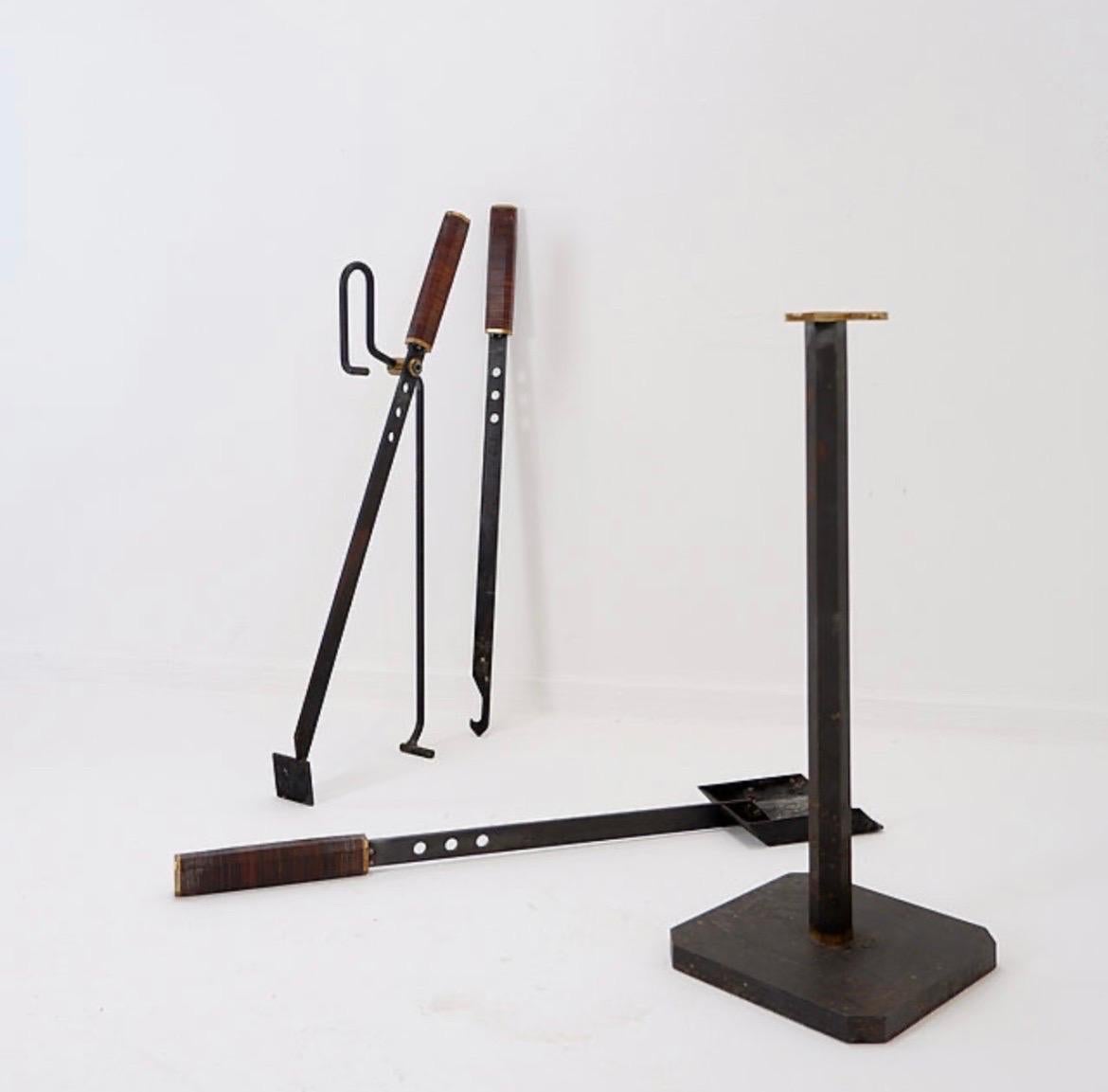 Italian Afra & Tobia Scarpa Fire tool set - Ed. Dimensione Fuoco - Circa 1983