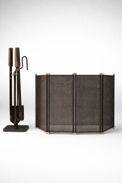 Set di attrezzi per caminetto di Afra & Tobia Scarpa per Dimensione Fuoco, Italia anni '70