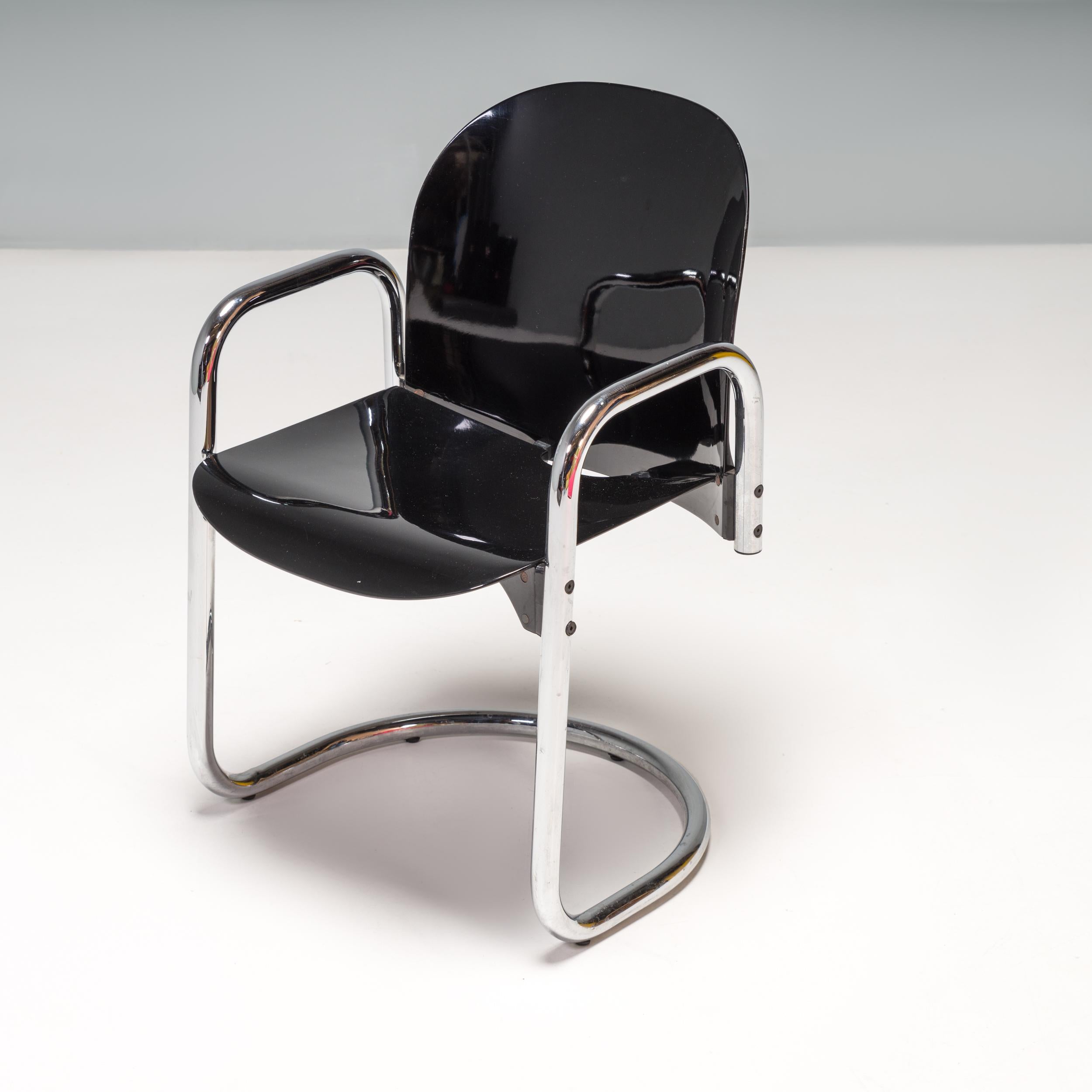 Modern Afra & Tobia Scarpa for B&B Italia Dessau Black Dining Chair, circa 1974
