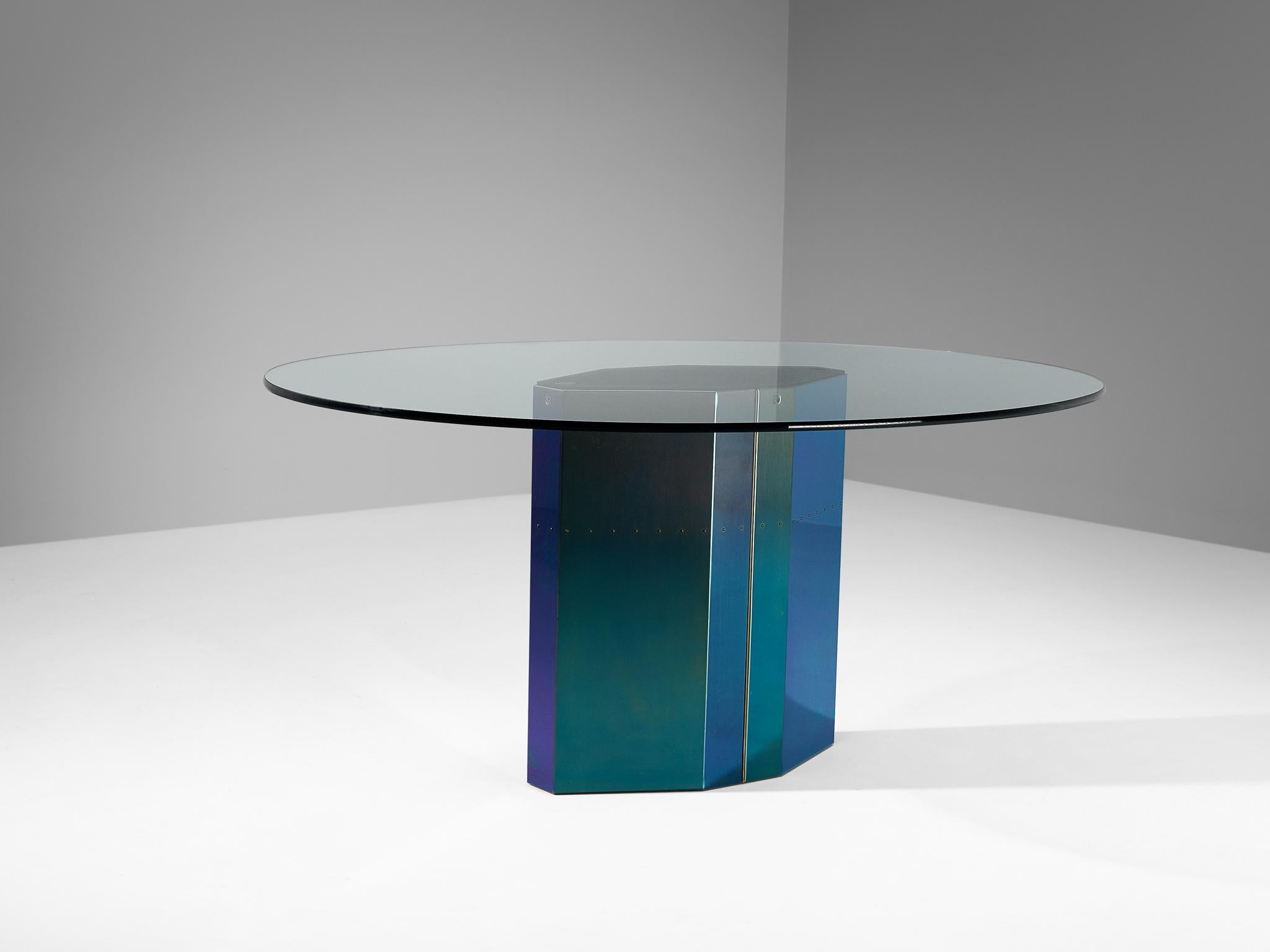 Stainless Steel Afra & Tobia Scarpa for B&B Italia Rare 'Polygonon' Dining Table 