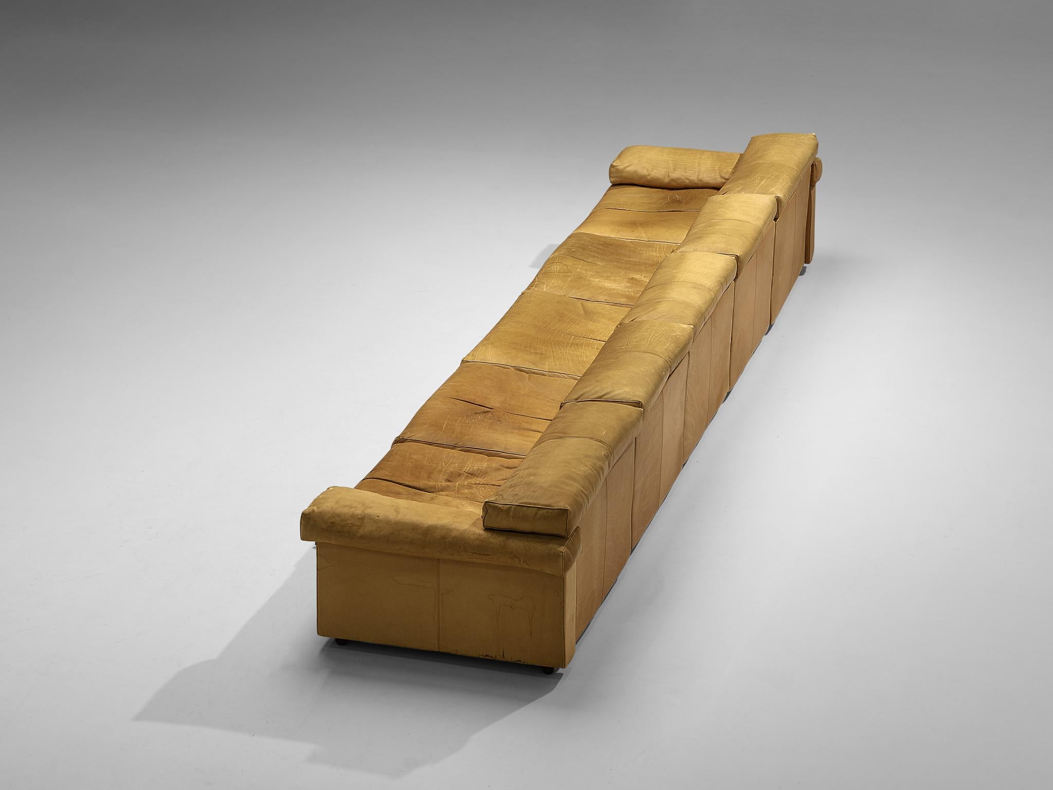 Afra & Tobia Scarpa for B&B Italia Sectional 'Erasmo' Sofa in Camel Leather 5