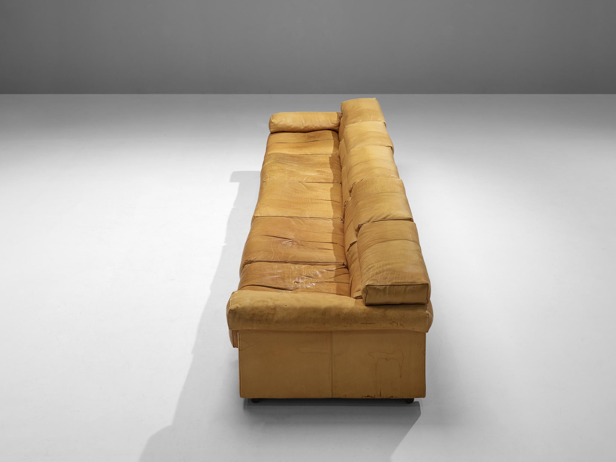 Afra & Tobia Scarpa for B&B Italia Sectional 'Erasmo' Sofa in Camel Leather 6