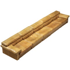 Afra & Tobia Scarpa for B&B Italia Sectional 'Erasmo' Sofa in Camel Leather
