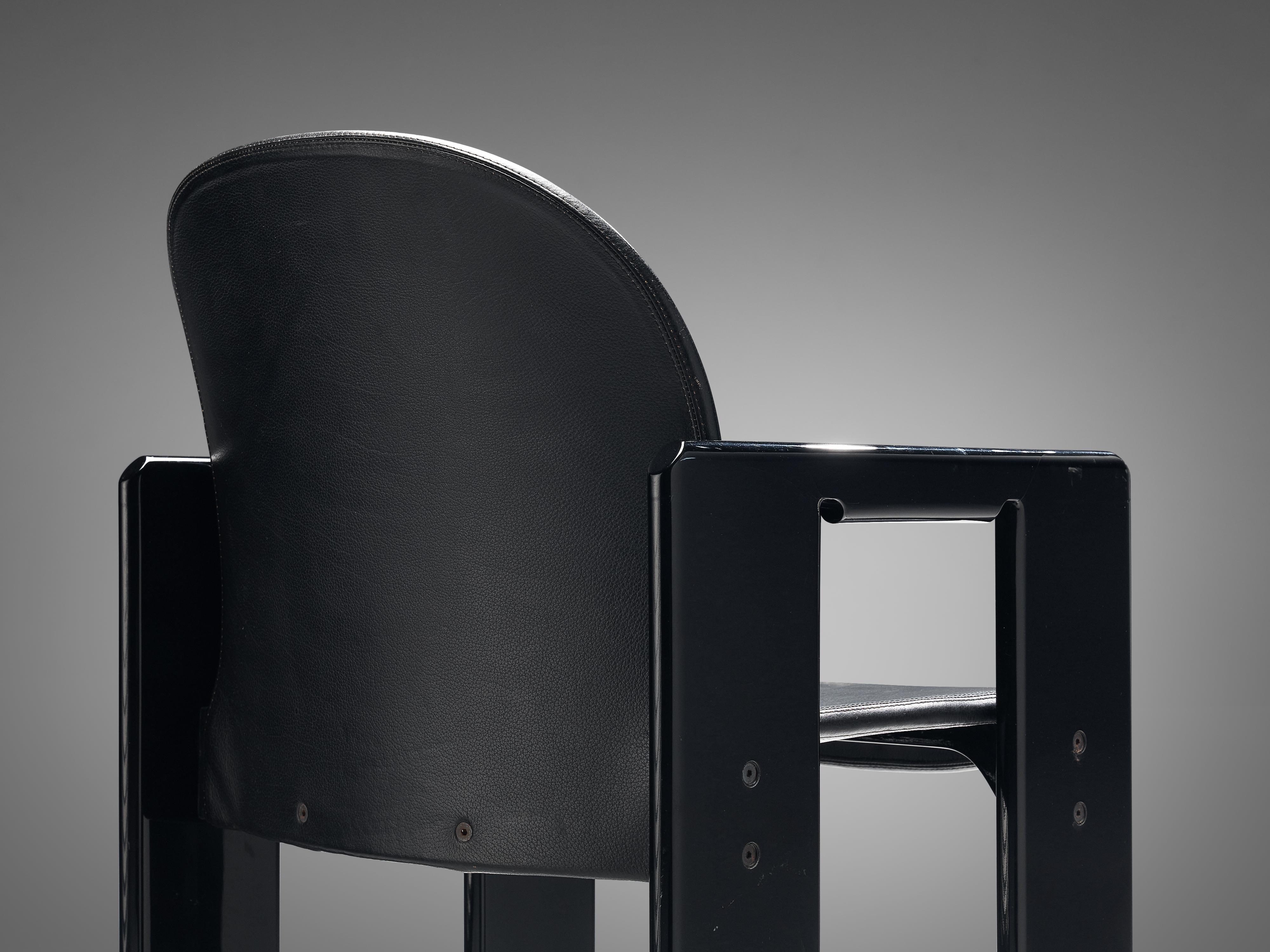 Afra & Tobia Scarpa for B&B Set of Four Black ‘Dialogo’ Dining Chairs  In Good Condition In Waalwijk, NL