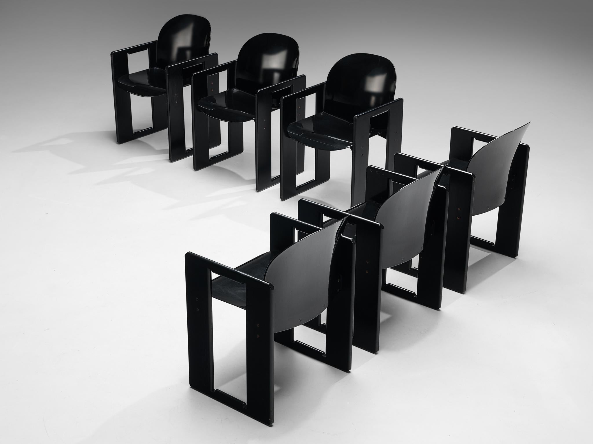 Ensemble de six chaises de salle à manger Dialogo de Afra & Tobia Scarpa pour B&B Bon état - En vente à Waalwijk, NL