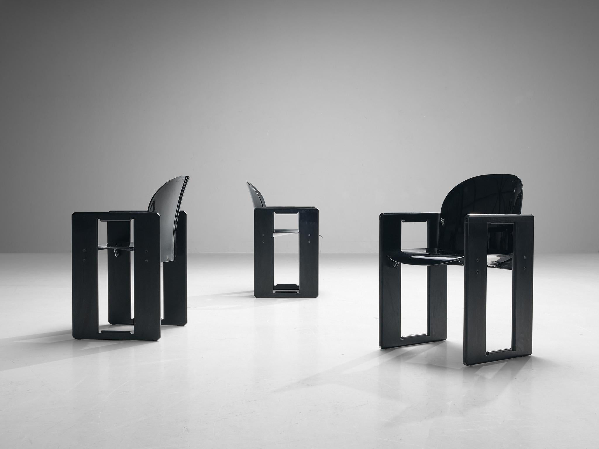 Italian Afra & Tobia Scarpa for B&B Set of Ten 'Dialogo' Dining Chairs 