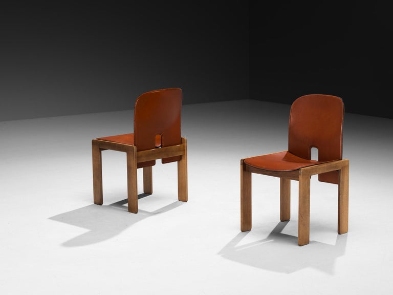 Afra and Tobia Scarpa for Cassina '121' Dining Chairs in Cognac