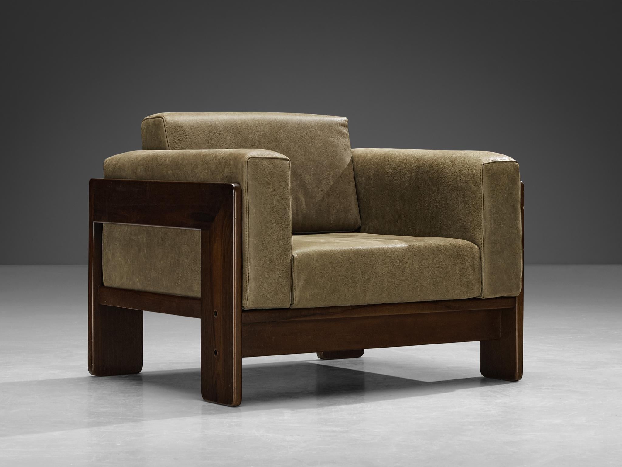 Mid-Century Modern Afra & Tobia Scarpa for Cassina 'Bastiano' Lounge Chair in Leather