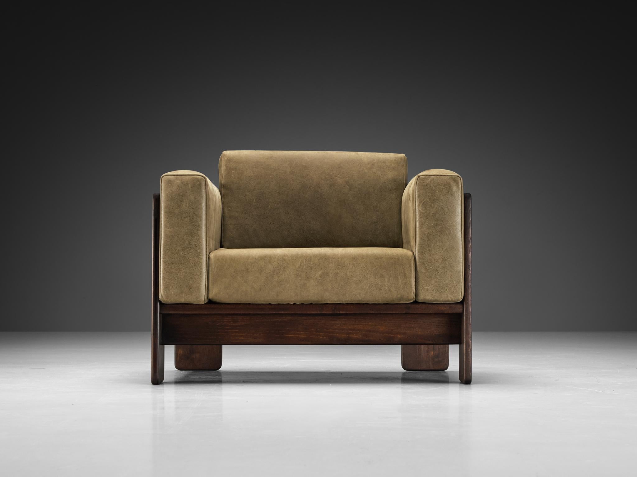 Mid-Century Modern Afra & Tobia Scarpa for Cassina 'Bastiano' Lounge Chair in Leather For Sale