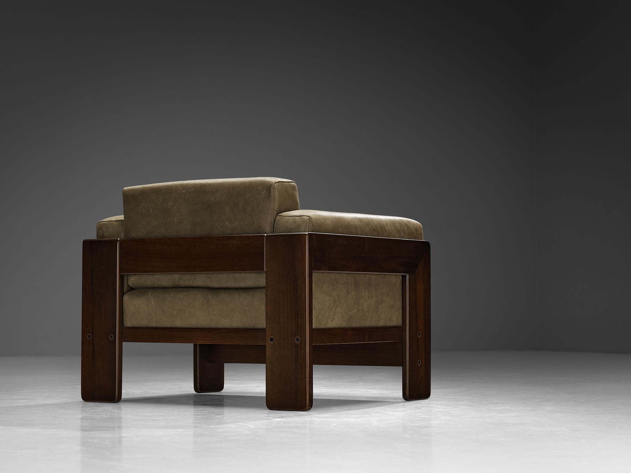 Italian Afra & Tobia Scarpa for Cassina 'Bastiano' Lounge Chair in Leather