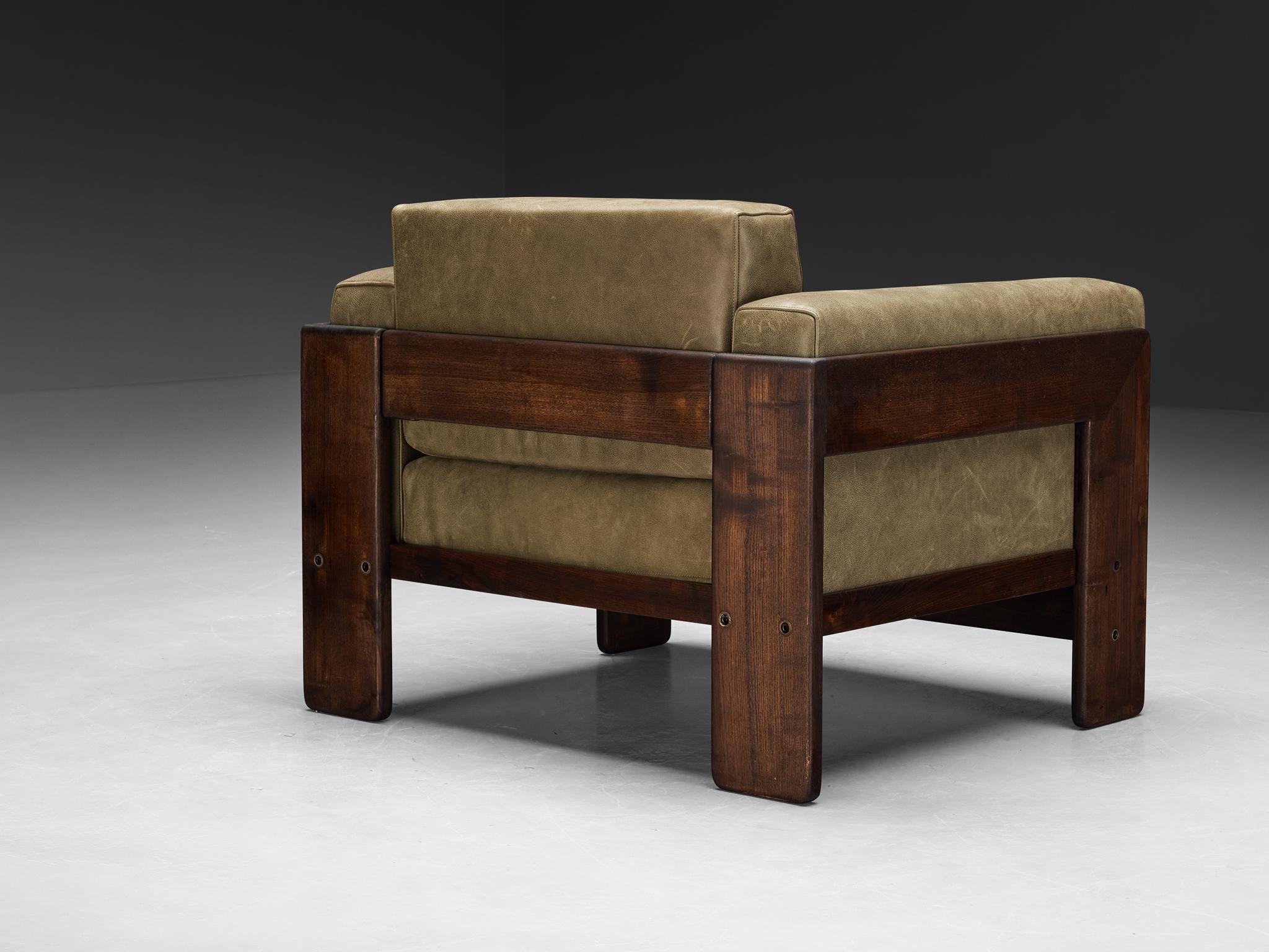 Italian Afra & Tobia Scarpa for Cassina 'Bastiano' Lounge Chair in Leather For Sale