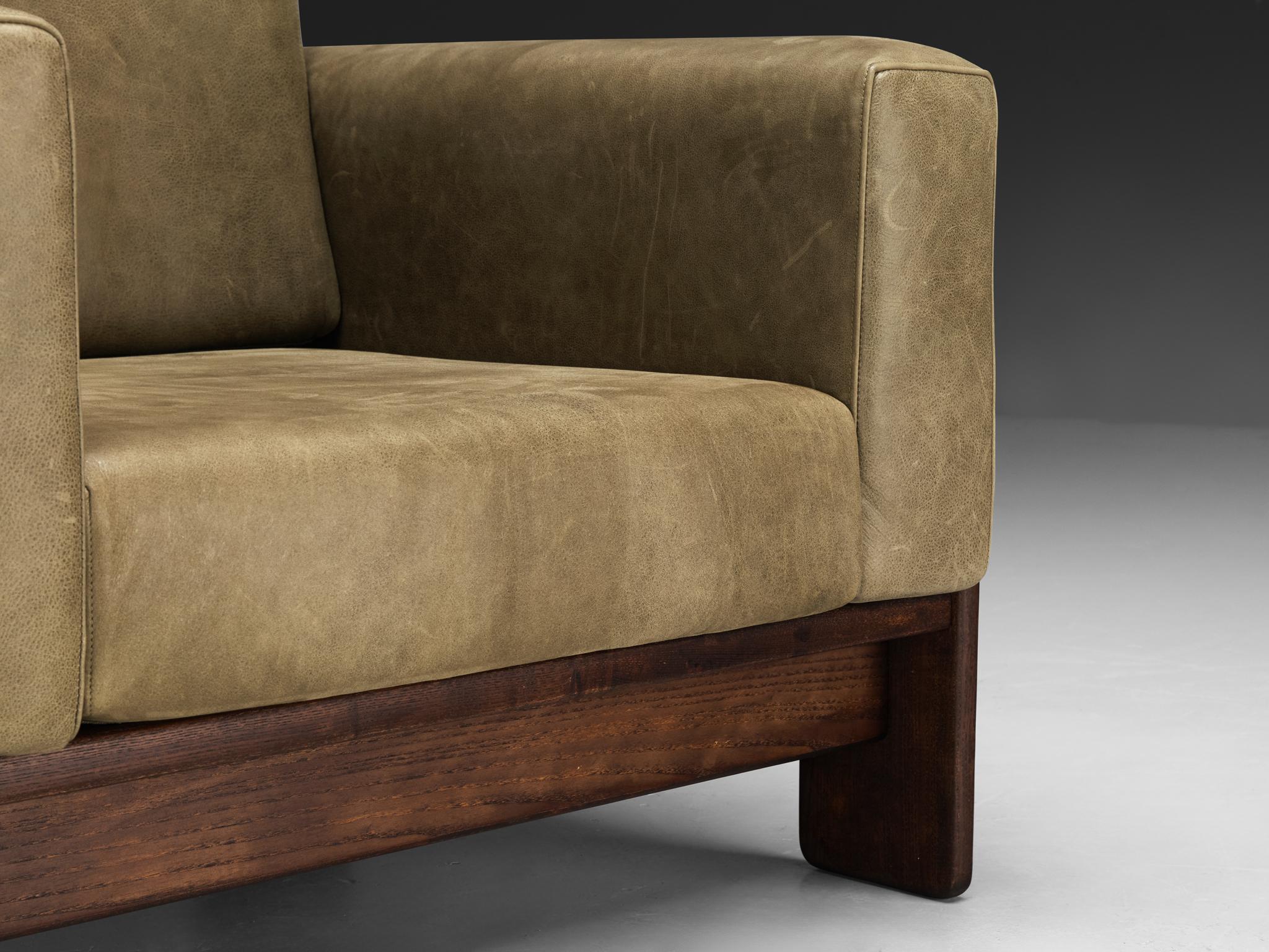 Afra & Tobia Scarpa for Cassina 'Bastiano' Lounge Chair in Leather In Good Condition For Sale In Waalwijk, NL