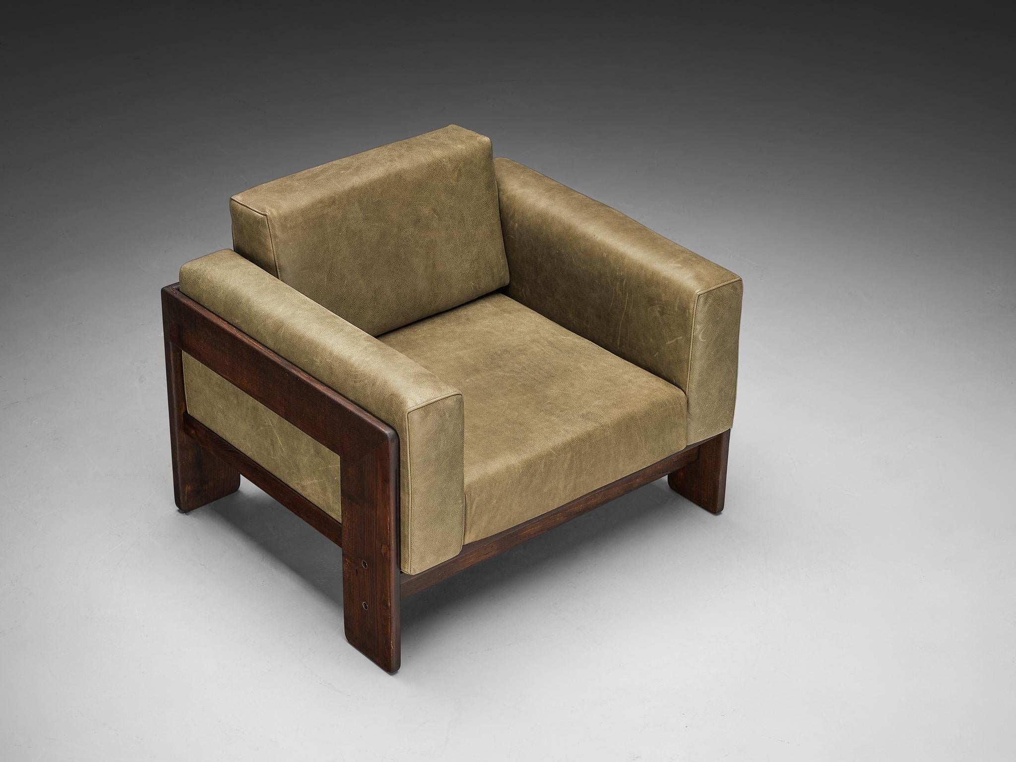 Mid-20th Century Afra & Tobia Scarpa for Cassina 'Bastiano' Lounge Chair in Leather For Sale