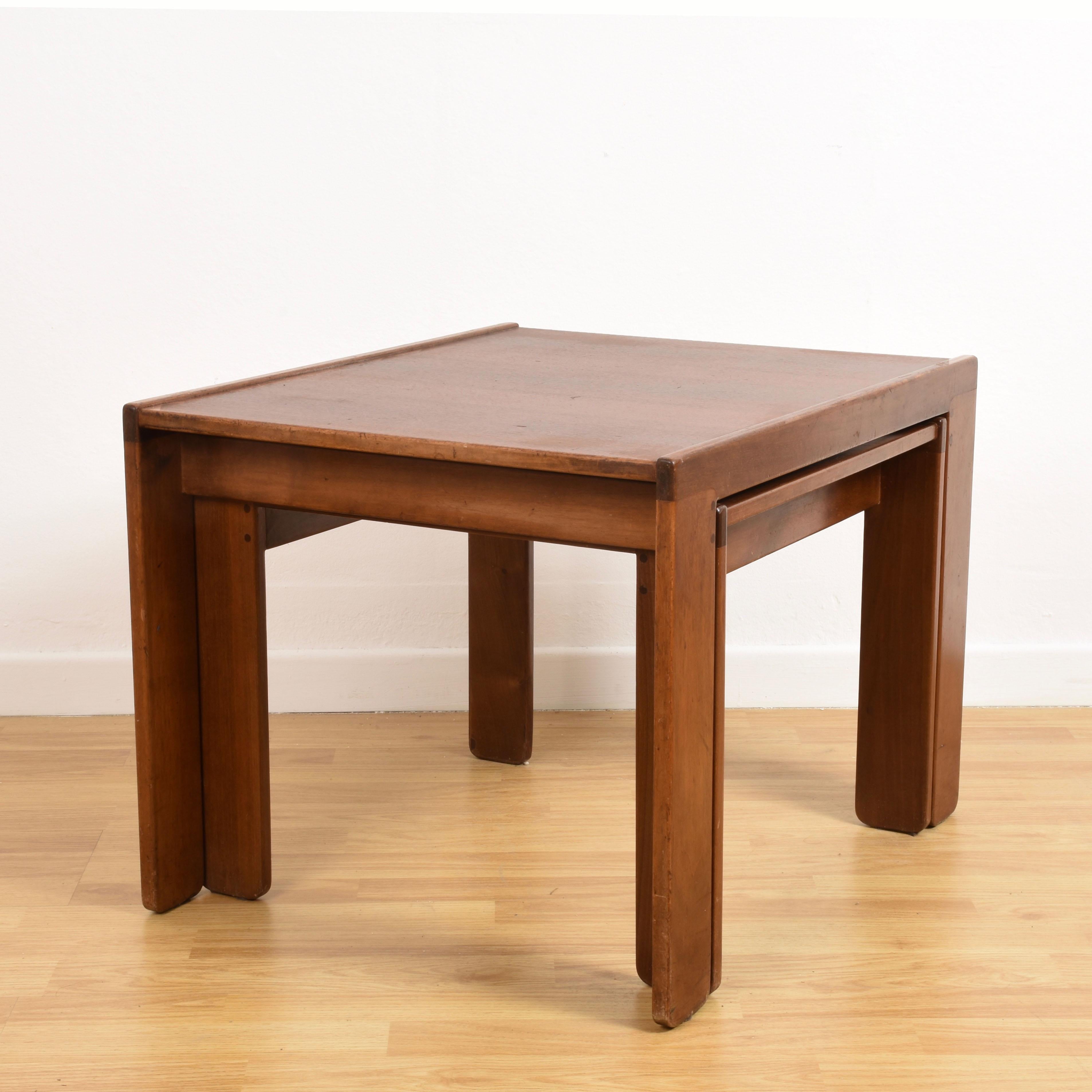 Wood Afra & Tobia Scarpa for Cassina Nesting Tables, Set of Two, Italy, 1960s For Sale