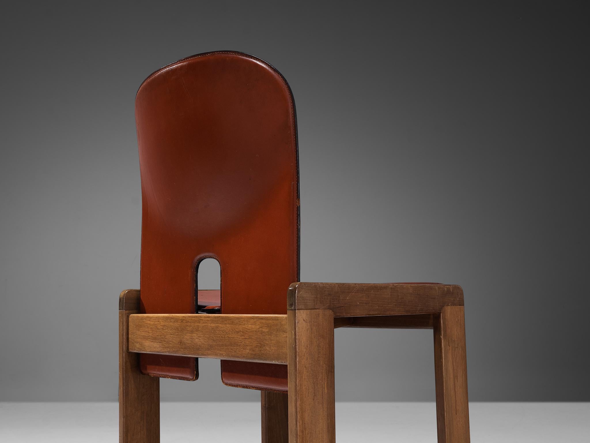 Afra & Tobia Scarpa for Cassina Pair of '121' Dining Chairs in Leather  1