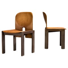 Afra & Tobia Scarpa for Cassina Pair of '121' Dining Chairs in Leather
