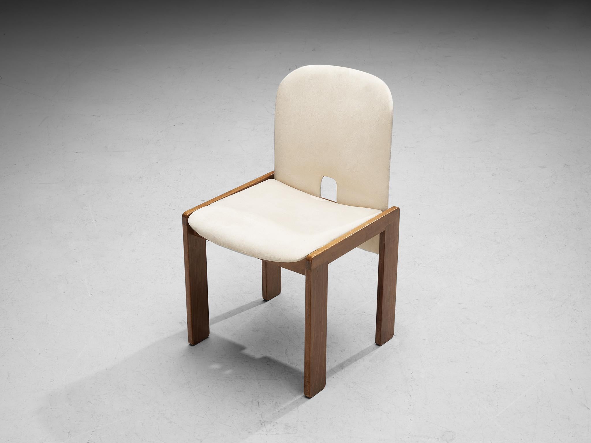 Fabric Afra & Tobia Scarpa for Cassina Pair of '121' Dining Chairs in Walnut