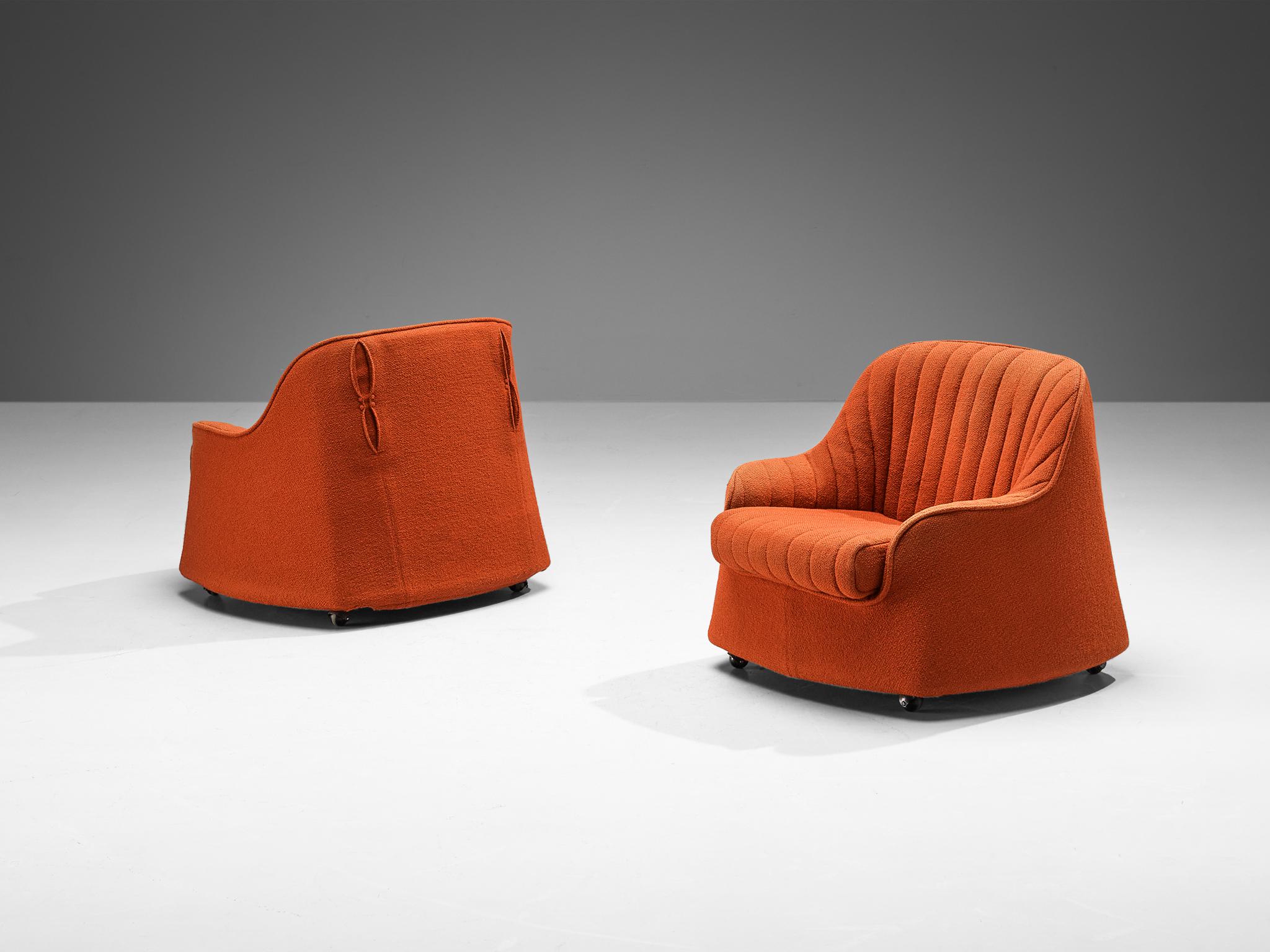Afra & Tobia Scarpa for Cassina, pair of 'Ciprea' easy chairs, fabric, Italy, 1968 

This design is made possible by the creative and innovative thinking of the Italian designer duo Afra & Tobia Scarpa. The layout is marked by fluid lines and