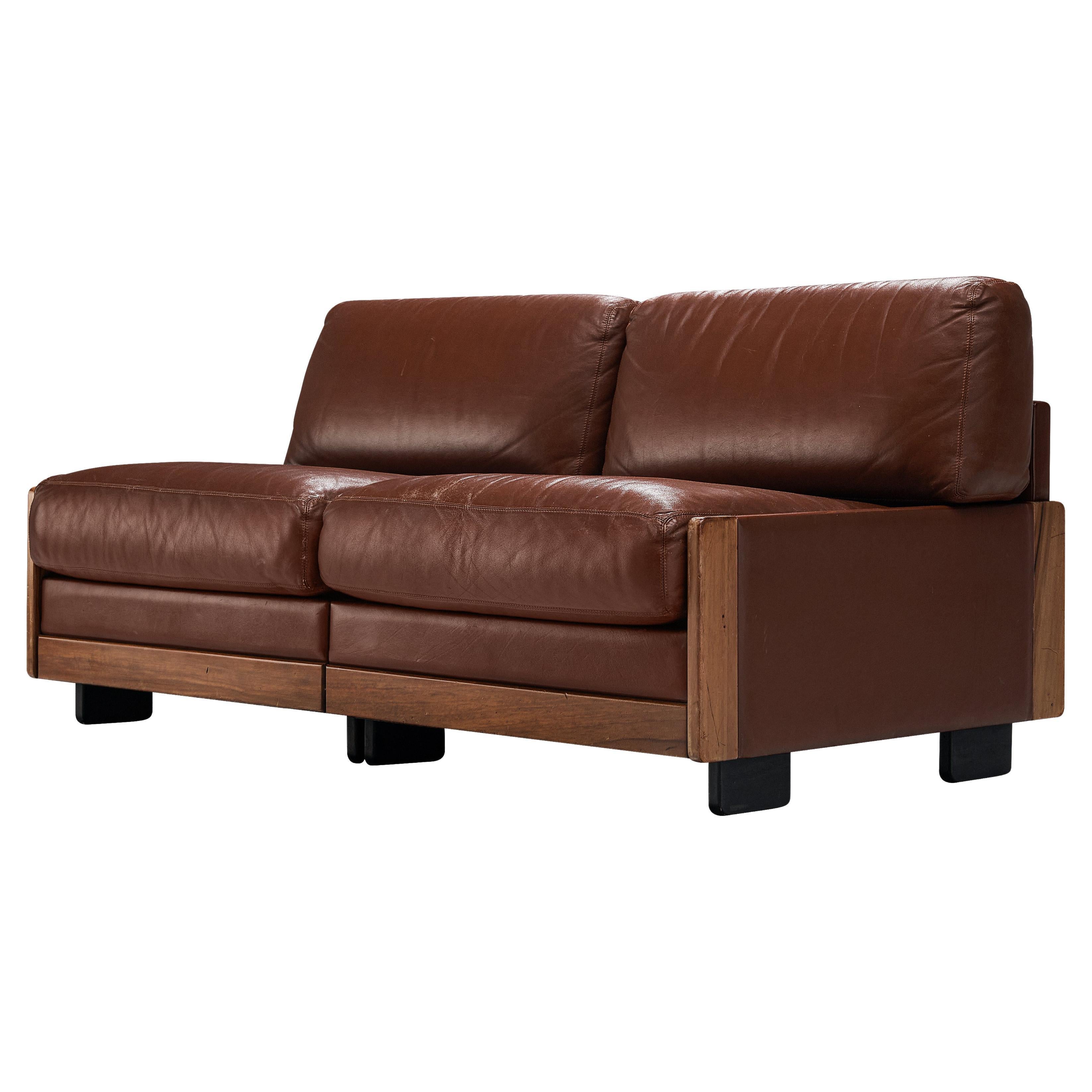 Afra & Tobia Scarpa pour Cassina Canapé en cuir Brown en vente