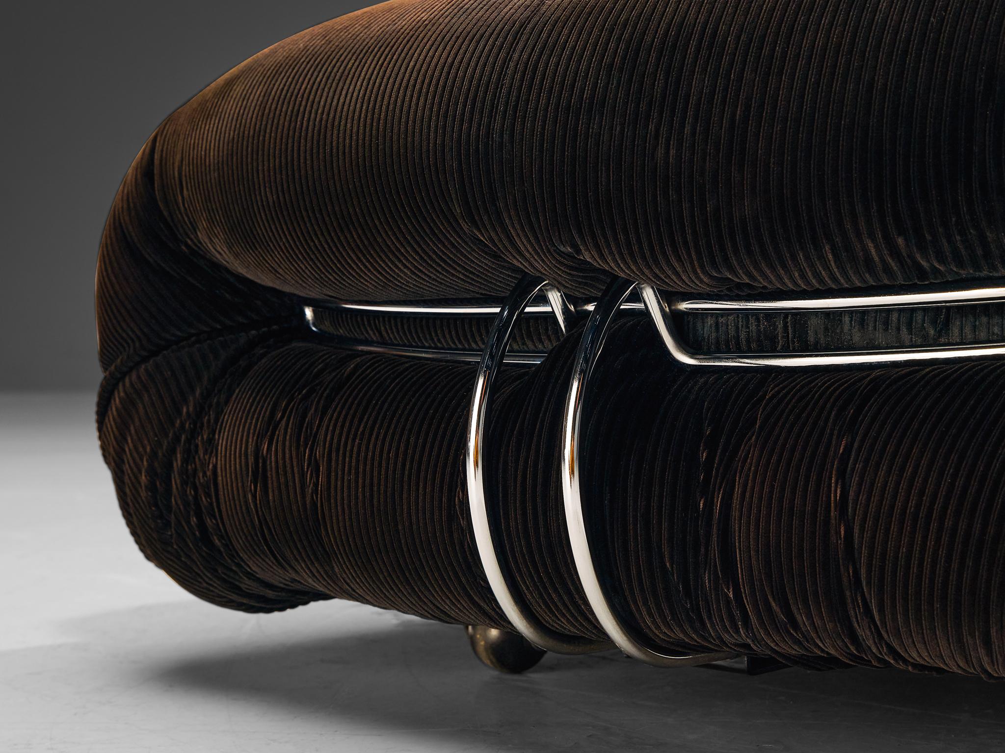 Milieu du XXe siècle Afra & Tobia Scarpa pour Cassina Chaise longue 'Soriana' en velours côtelé  en vente
