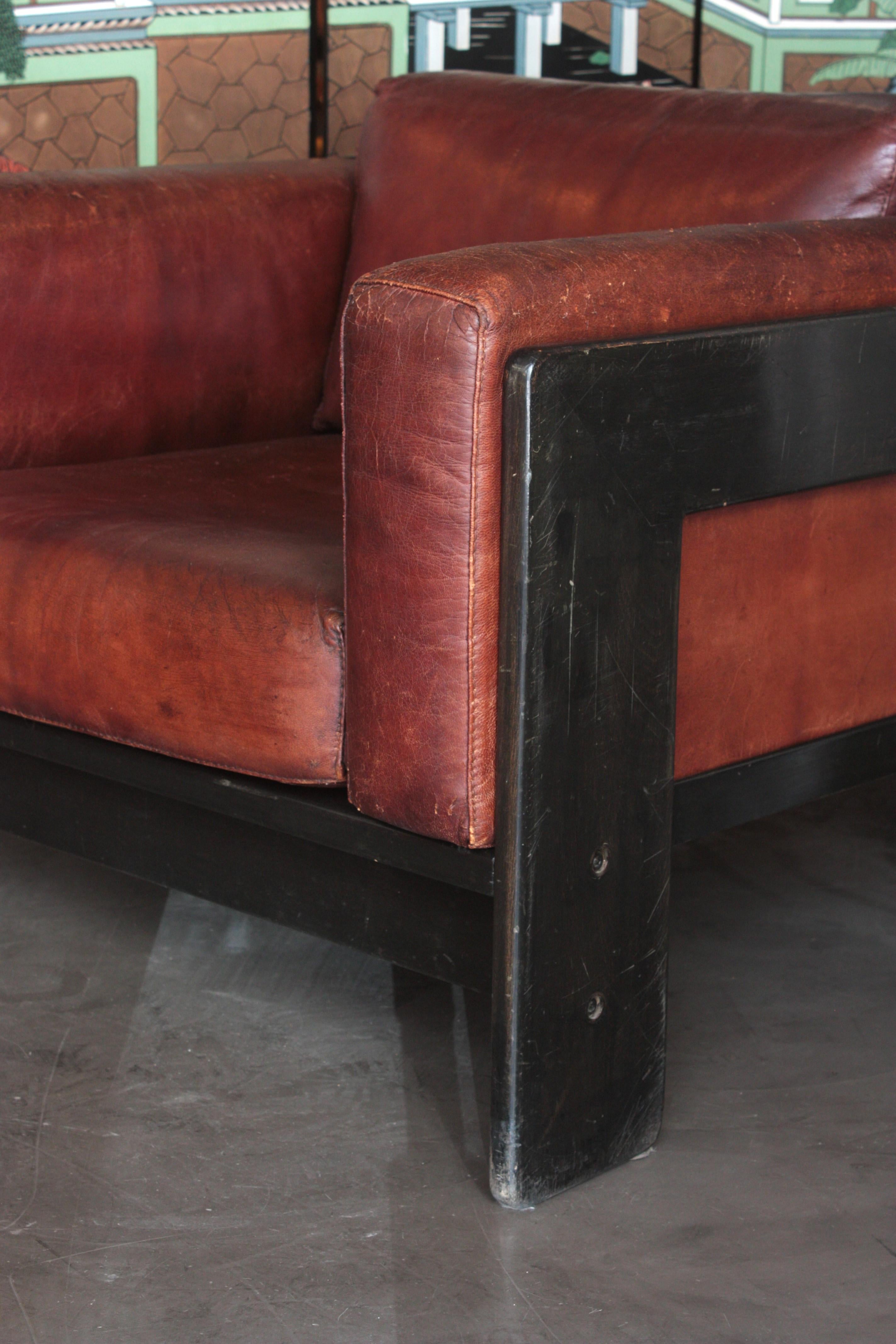 Afra & Tobia Scarpa for Gavina 'Bastiano' Lounge Chair in Leather For Sale 4