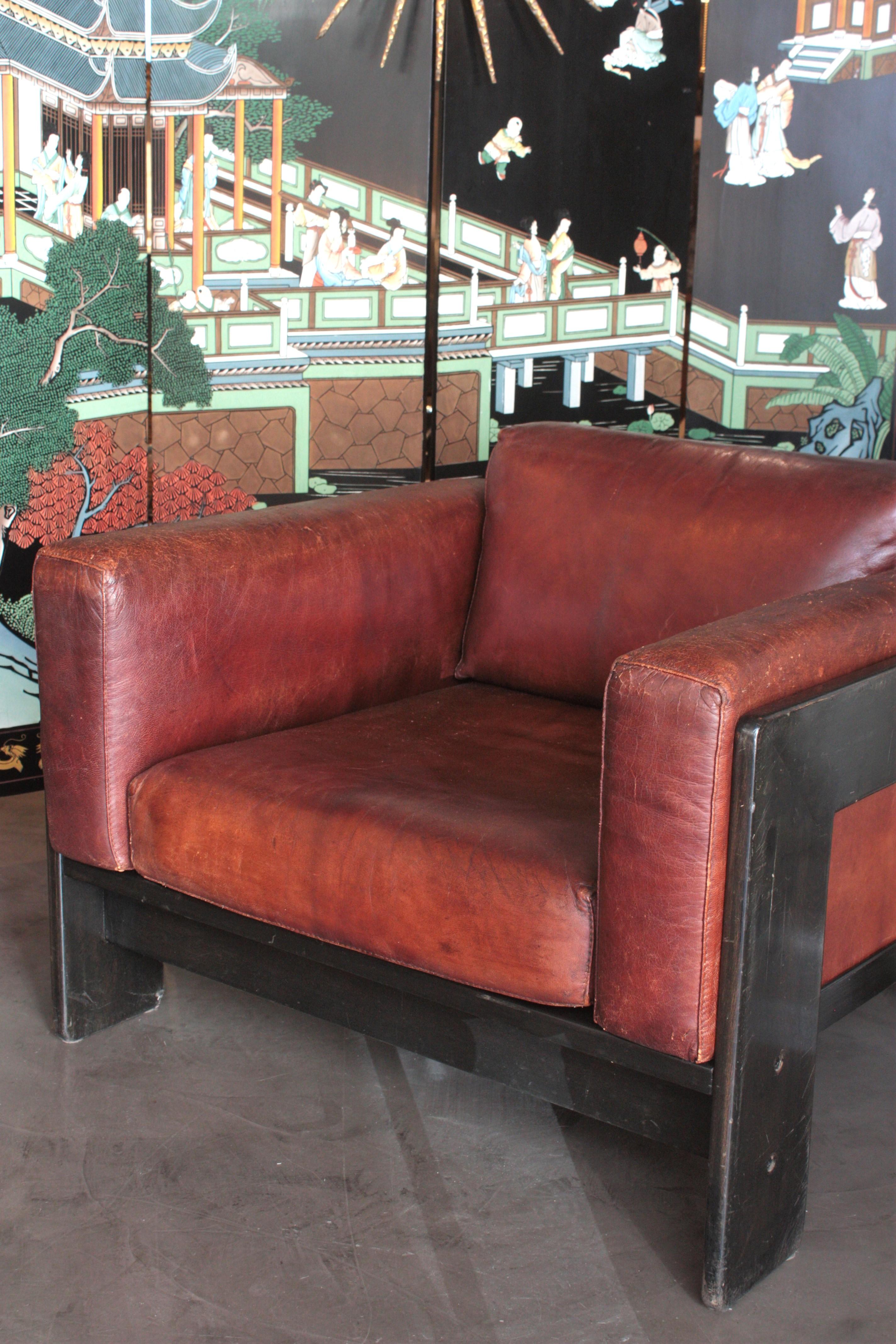 Afra & Tobia Scarpa for Gavina 'Bastiano' Lounge Chair in Leather For Sale 5