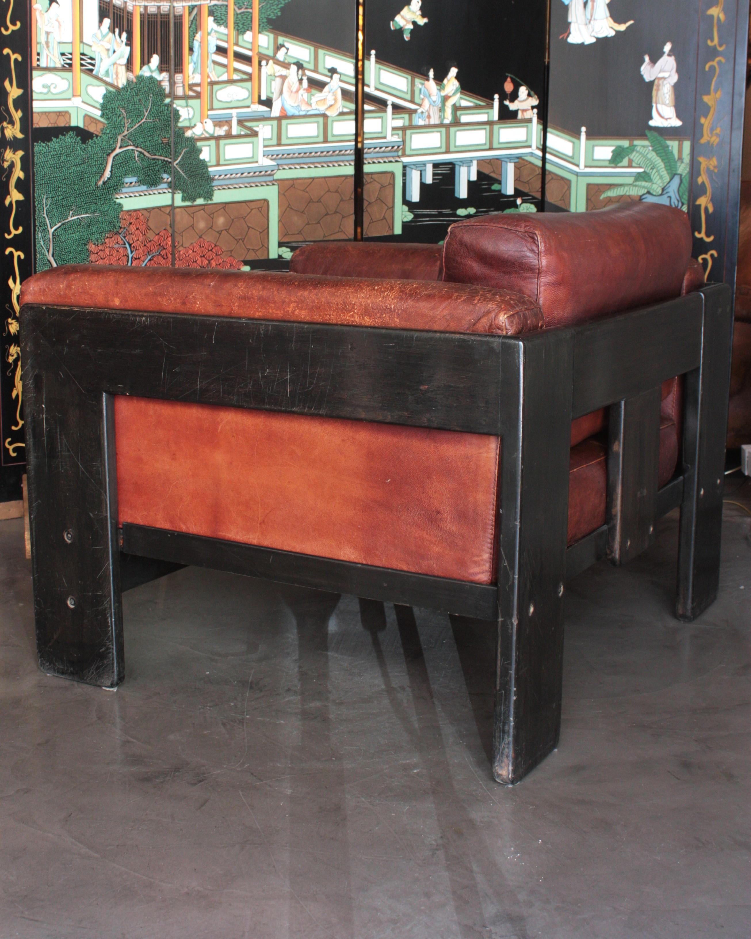 Afra & Tobia Scarpa for Gavina 'Bastiano' Lounge Chair in Leather For Sale 8