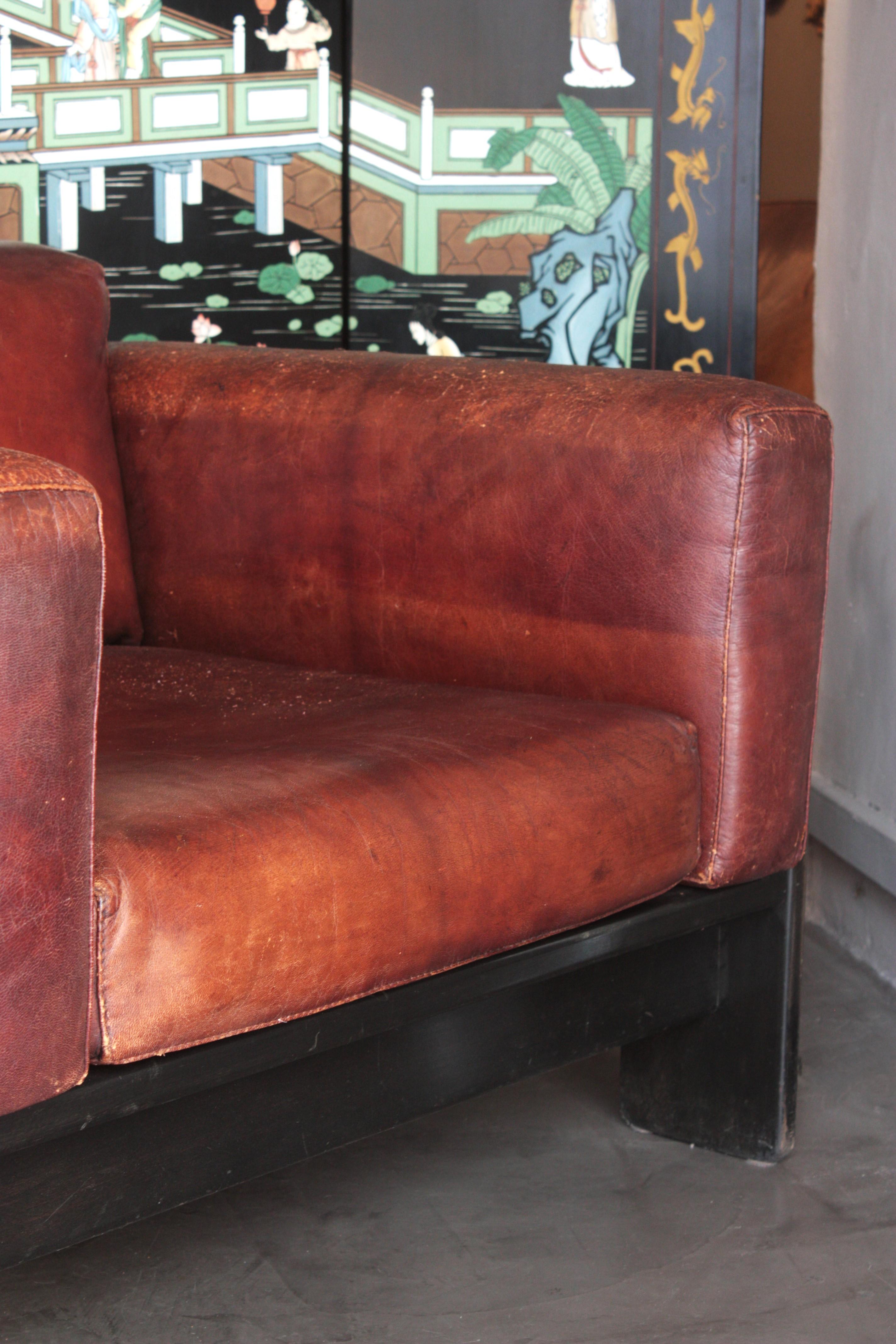 Afra & Tobia Scarpa for Gavina 'Bastiano' Lounge Chair in Leather For Sale 1