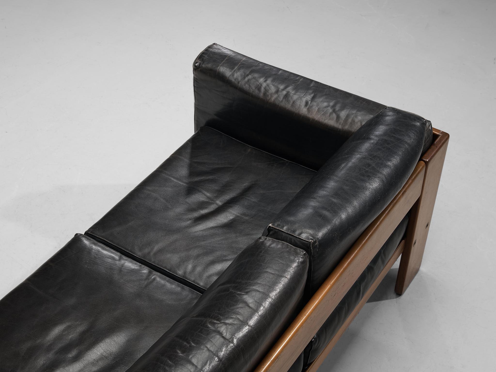 Afra & Tobia Scarpa for Gavina 'Bastiano' Sofa in Black Leather 3