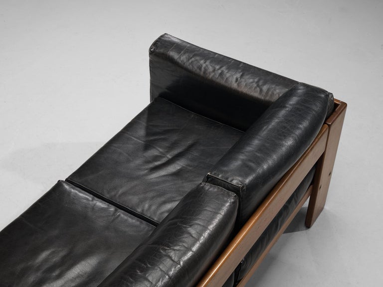 Afra & Tobia Scarpa for Gavina 'Bastiano' Sofa in Black Leather For Sale 3