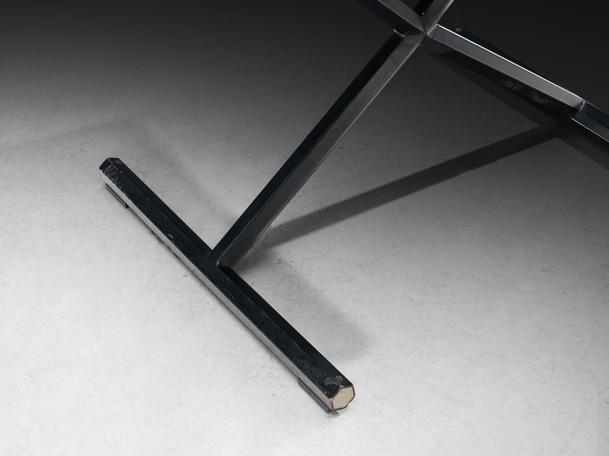 Italian Afra & Tobia Scarpa for Goppion 'Bisante S1' Chair in Black Leather and Steel For Sale