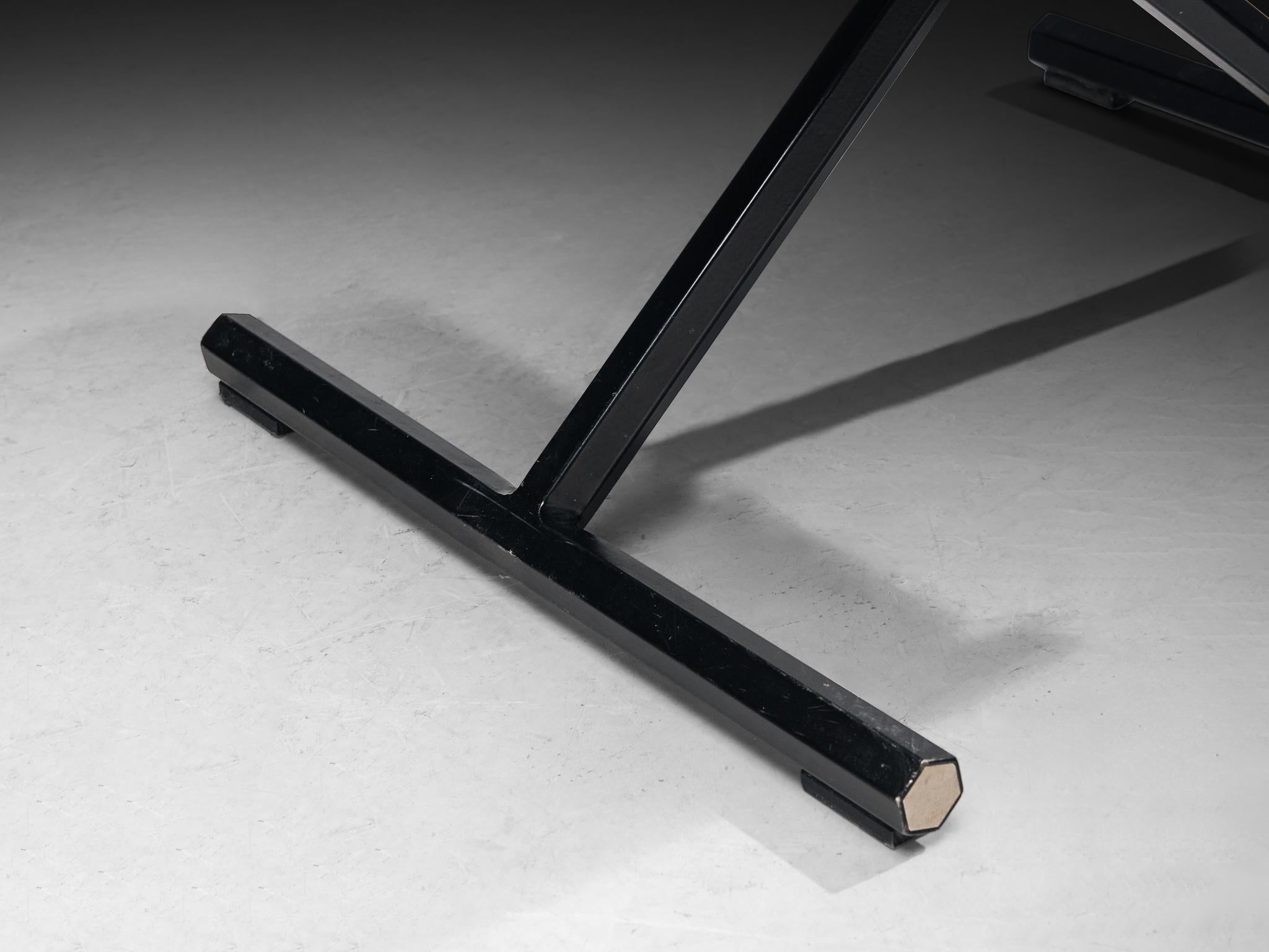 Afra & Tobia Scarpa for Goppion 'Bisante S1' Chair in Black Leather and Steel In Good Condition For Sale In Waalwijk, NL