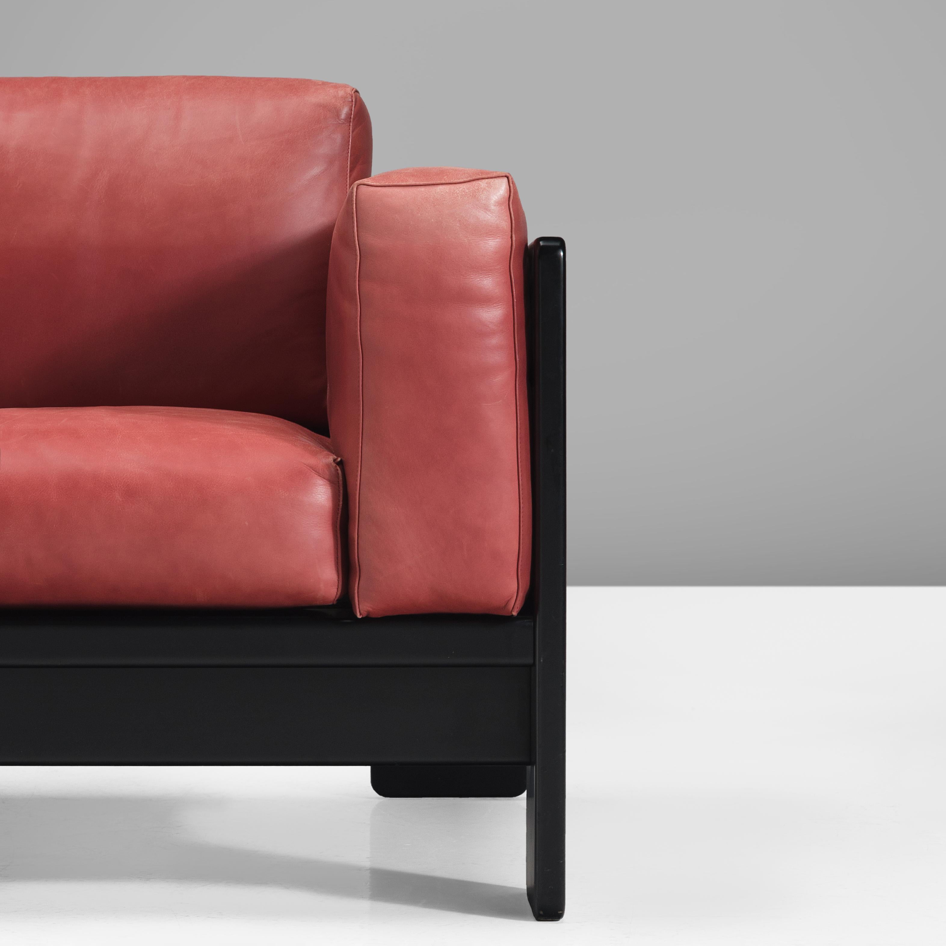 Afra & Tobia Scarpa for Knoll 'Bastiano' Four-Seat Sofa in Red Leather 1