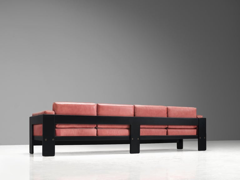 Afra & Tobia Scarpa for Knoll 'Bastiano' Four-Seat Sofa in Red Leather 2