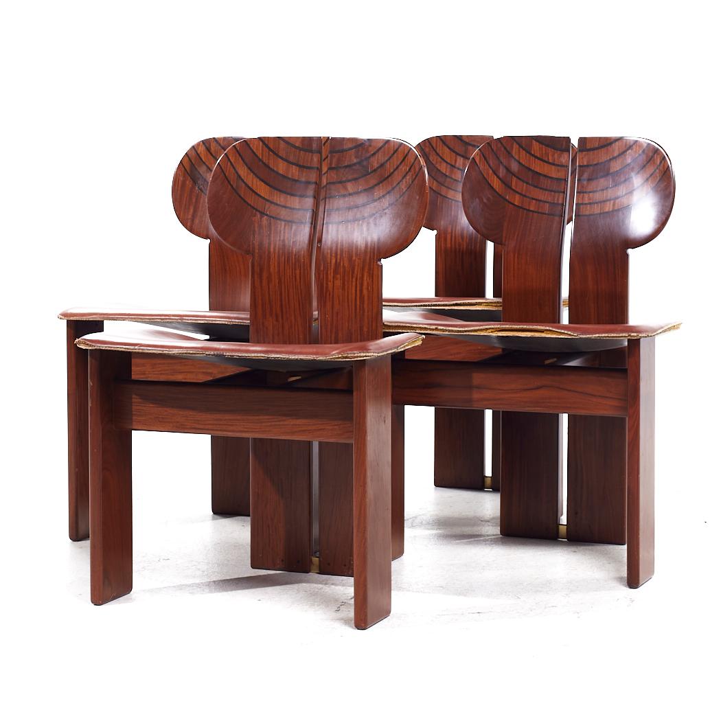Mid-Century Modern Afra & Tobia Scarpa for Maxalto Africa Mid Century Chairs - Set of 4 For Sale
