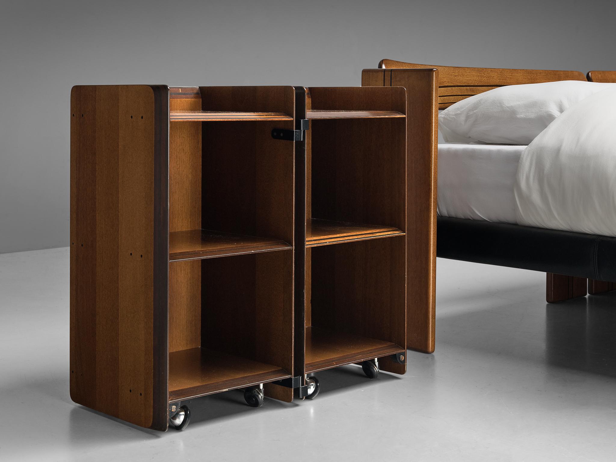 Afra & Tobia Scarpa for Maxalto 'Artona' Bed and Night Stands in Walnut In Good Condition In Waalwijk, NL