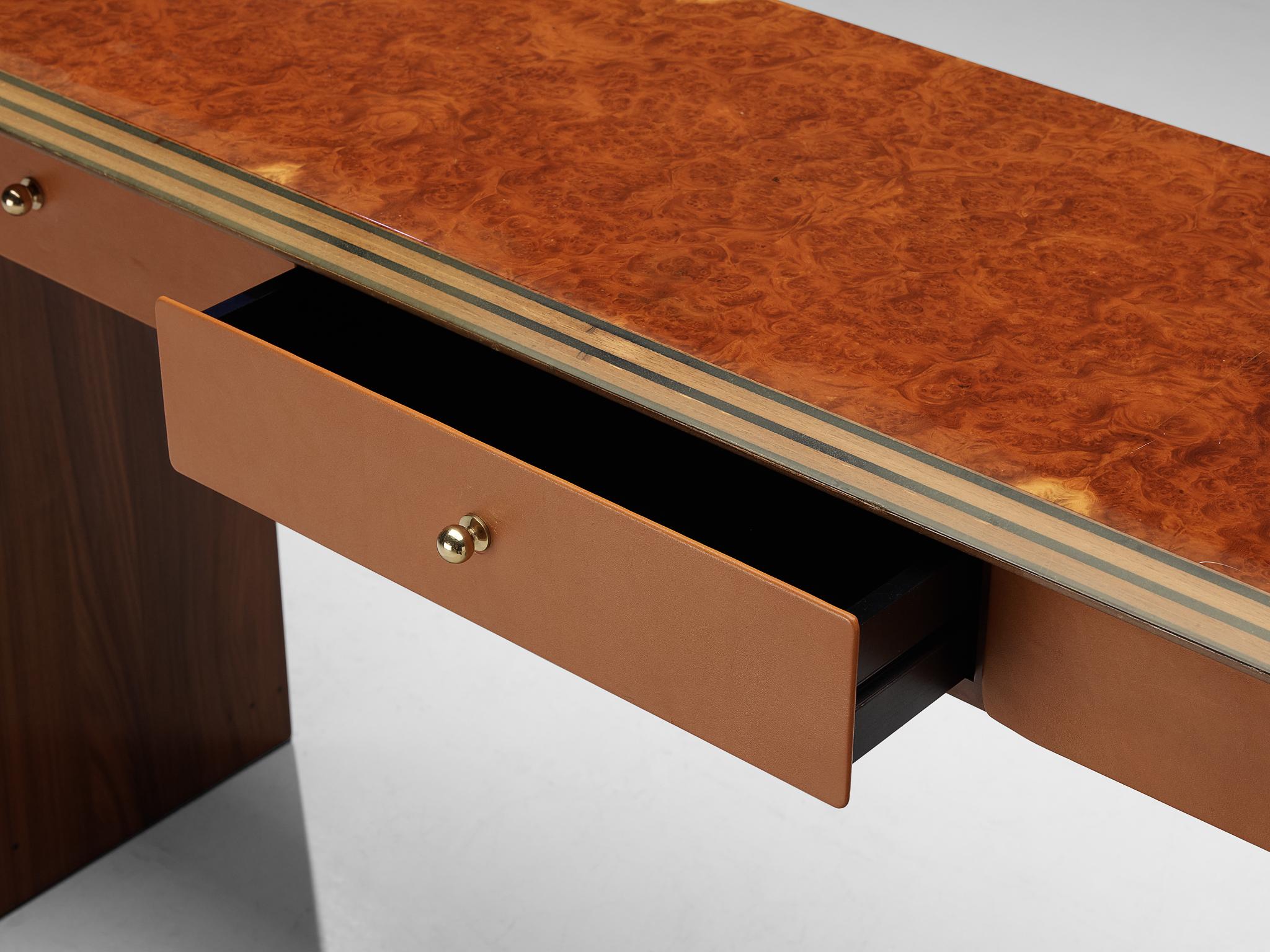 Mid-Century Modern Afra & Tobia Scarpa for Maxalto 'Artona' Console Cabinet in Walnut and Leather