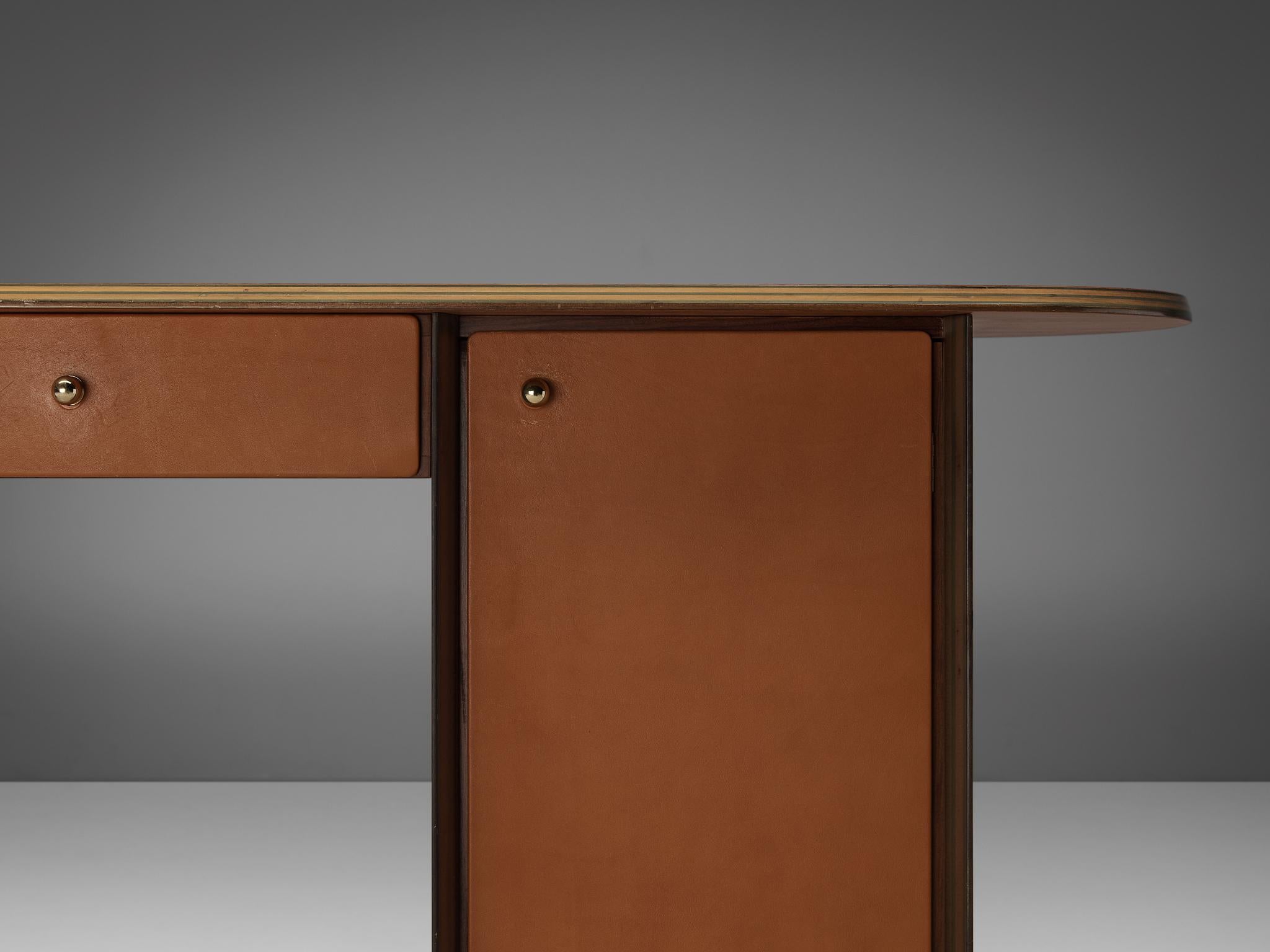 Late 20th Century Afra & Tobia Scarpa for Maxalto 'Artona' Console Cabinet in Walnut and Leather