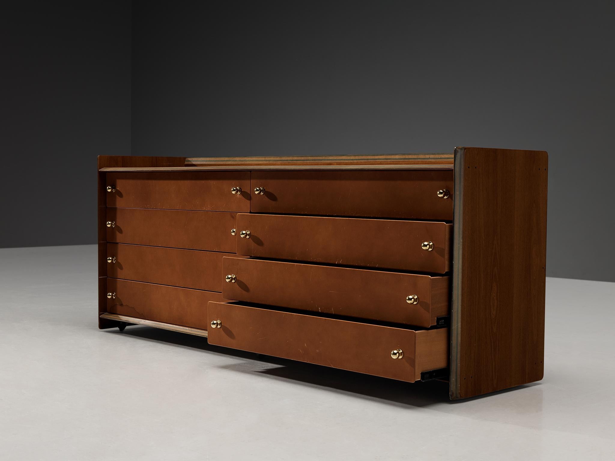 Afra & Tobia Scarpa for Maxalto 'Artona' Chest of Drawers in Walnut and Leather 2