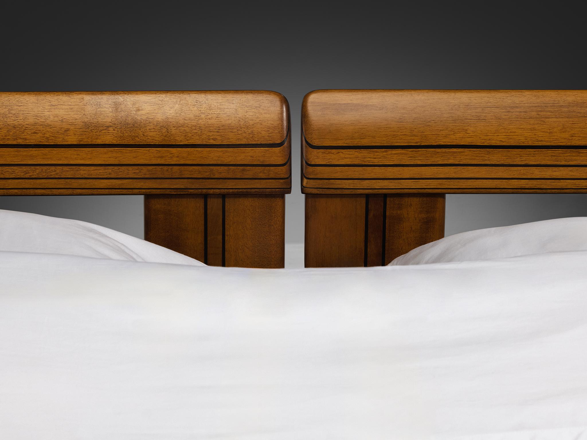 Italian Afra & Tobia Scarpa for Maxalto 'Artona' King Bed in Walnut For Sale