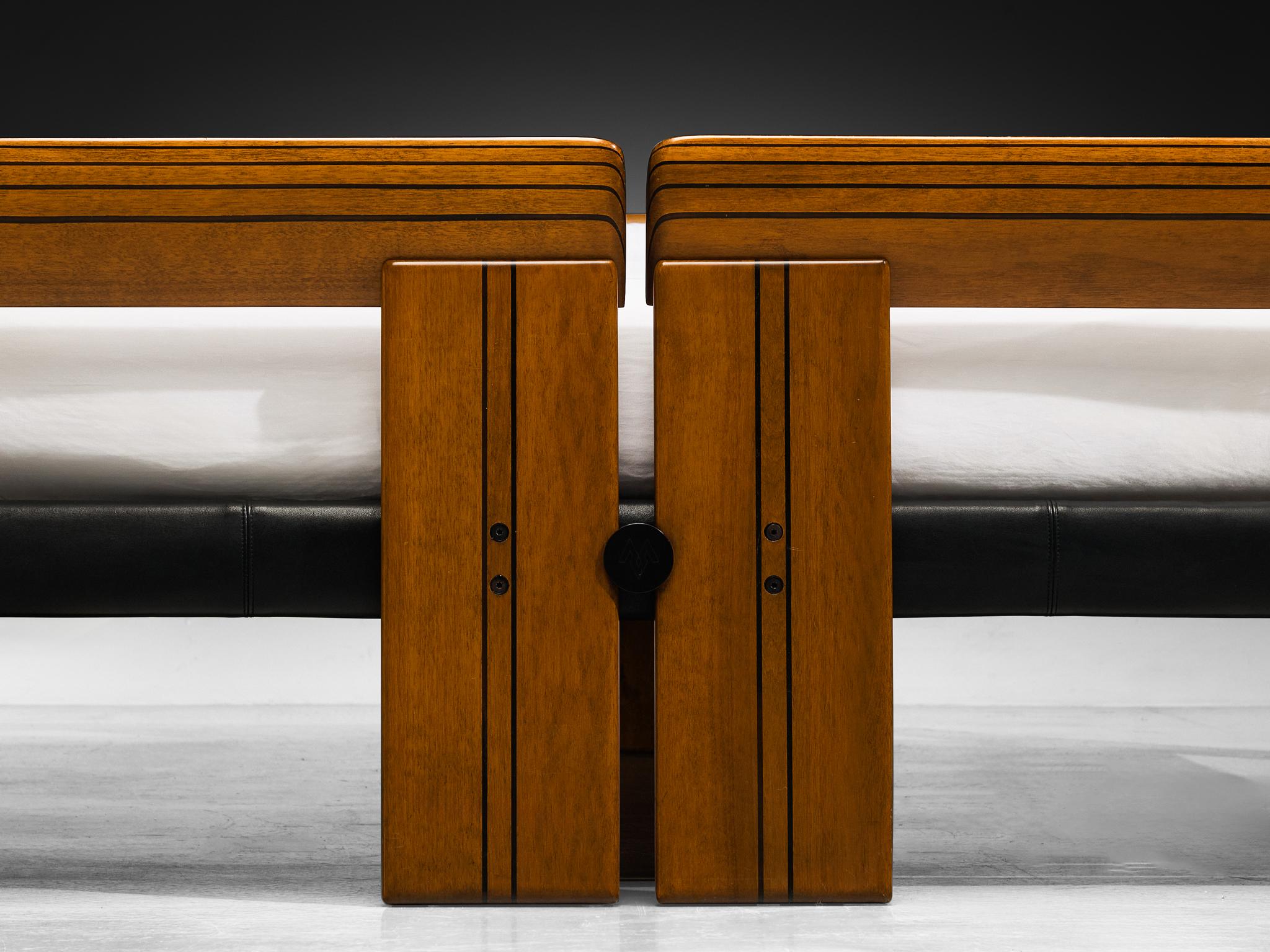 Italian Afra & Tobia Scarpa for Maxalto Artona King Bed with Nightstands For Sale