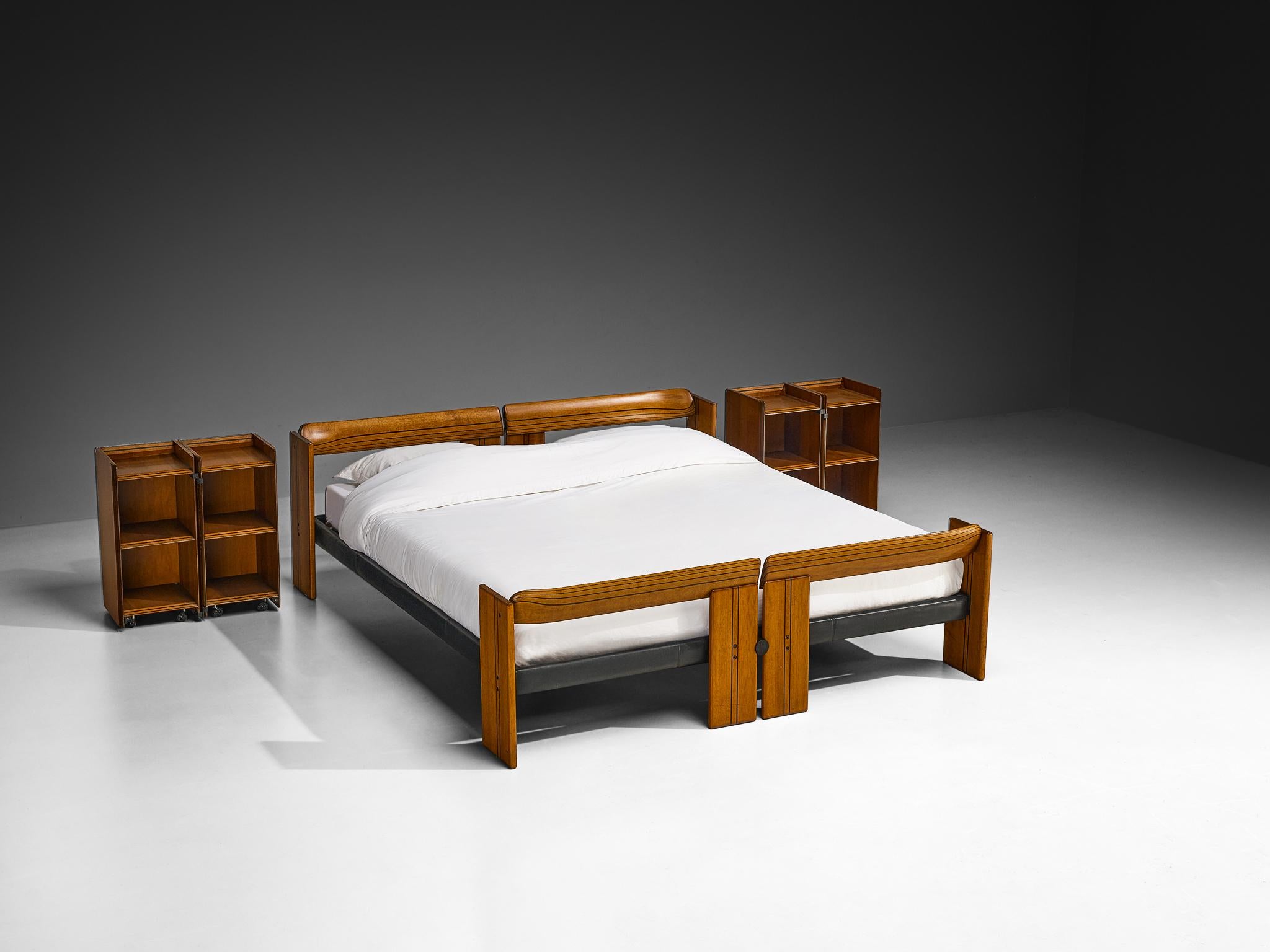 Late 20th Century Afra & Tobia Scarpa for Maxalto Artona King Bed with Nightstands For Sale