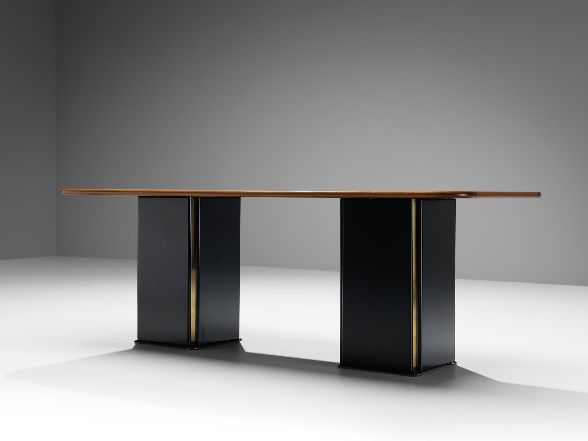 italien Grande table à manger Artona en noyer de Afra & Tobia Scarpa pour Maxalto  en vente