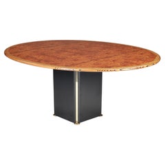 Afra & Tobia Scarpa for Maxalto 'Artona' Oval Dining Table Walnut Burl & Brass